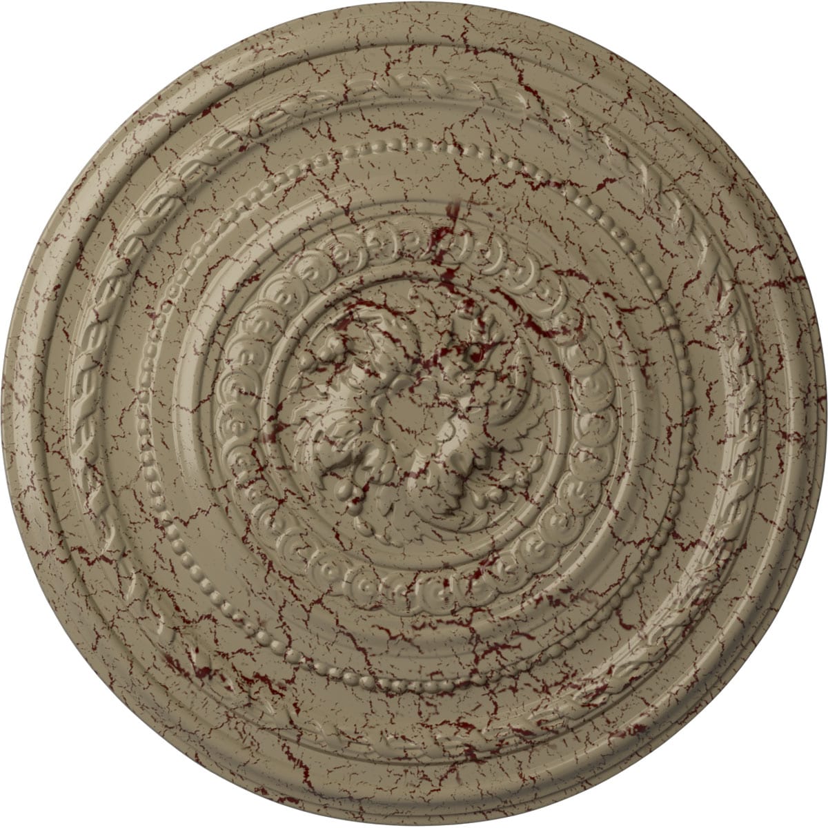 Ekena Millwork CM26PEGDC Pearl 26.25-in W x 26.25-in L Painted Gobi Desert Crackle Polyurethane Whole Ceiling Medallion