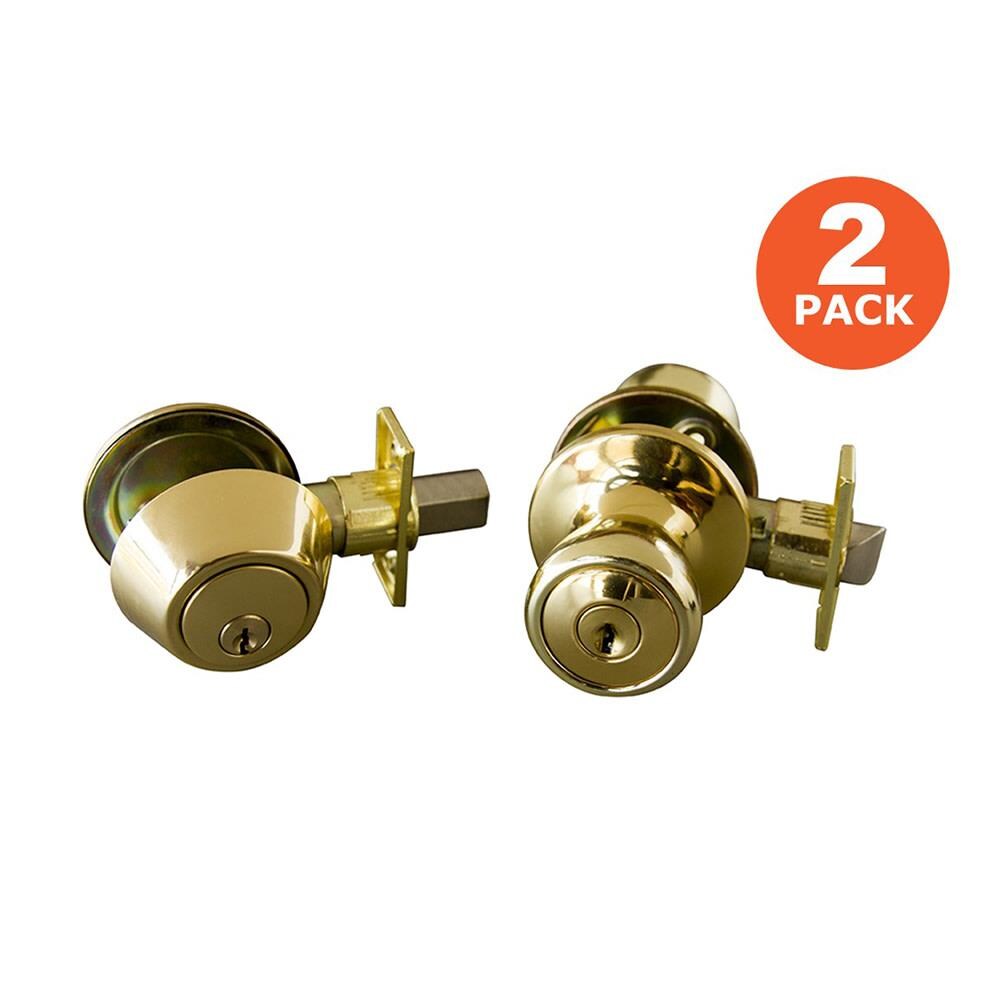 Design House Terrace Polished Brass Interior Hallcloset Single Cylinder Deadbolt Passage Door 3685