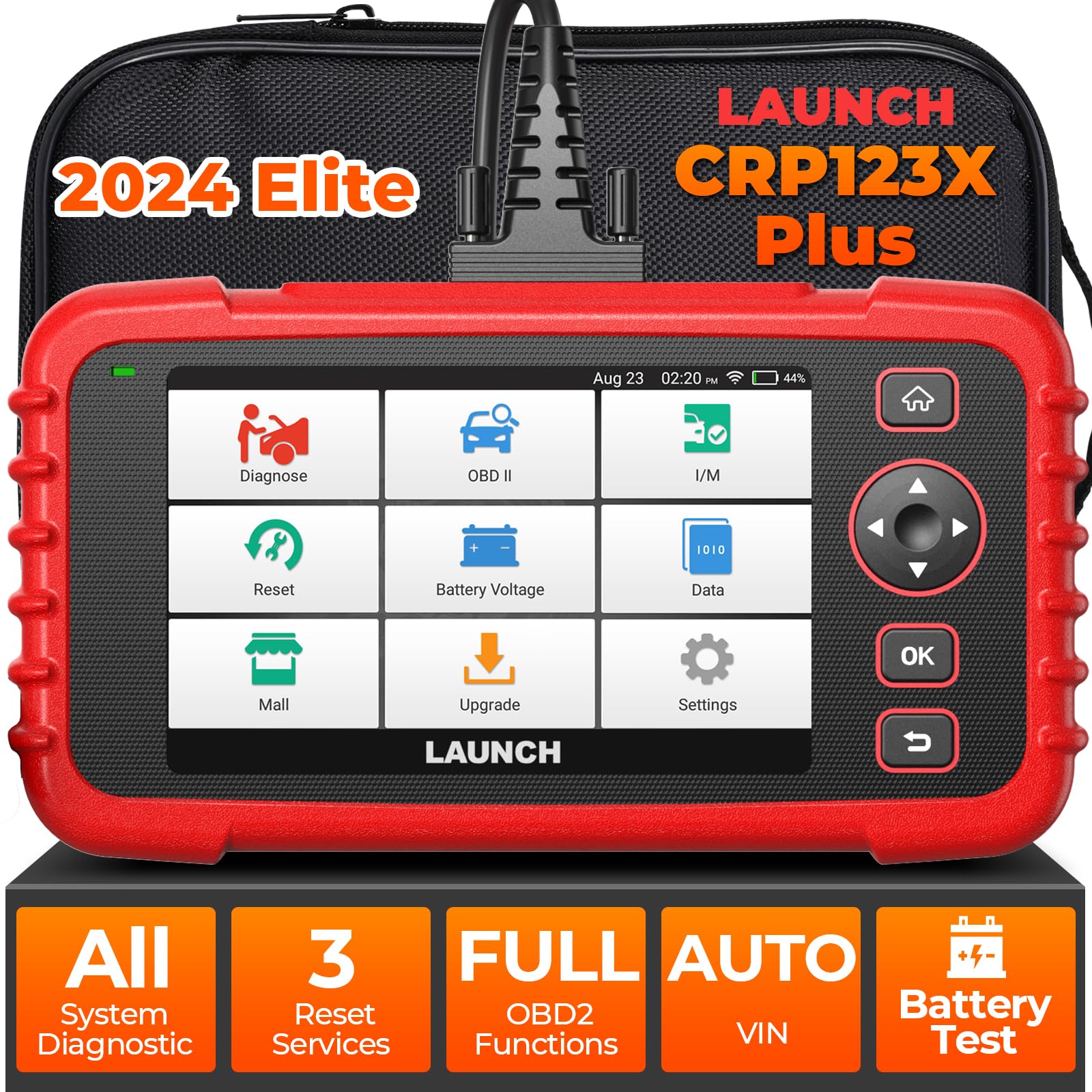 Phivve SM23-123X PLUS 5 in. OBD2 Scanner Vehicle Diagnostic Car Code Reader with All Systems and 3 Functions