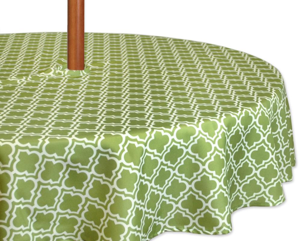 DII CAMZ36750 Outdoor Tablecloth Outdoor Green Lattice Table Cover for 4-ft rectangle