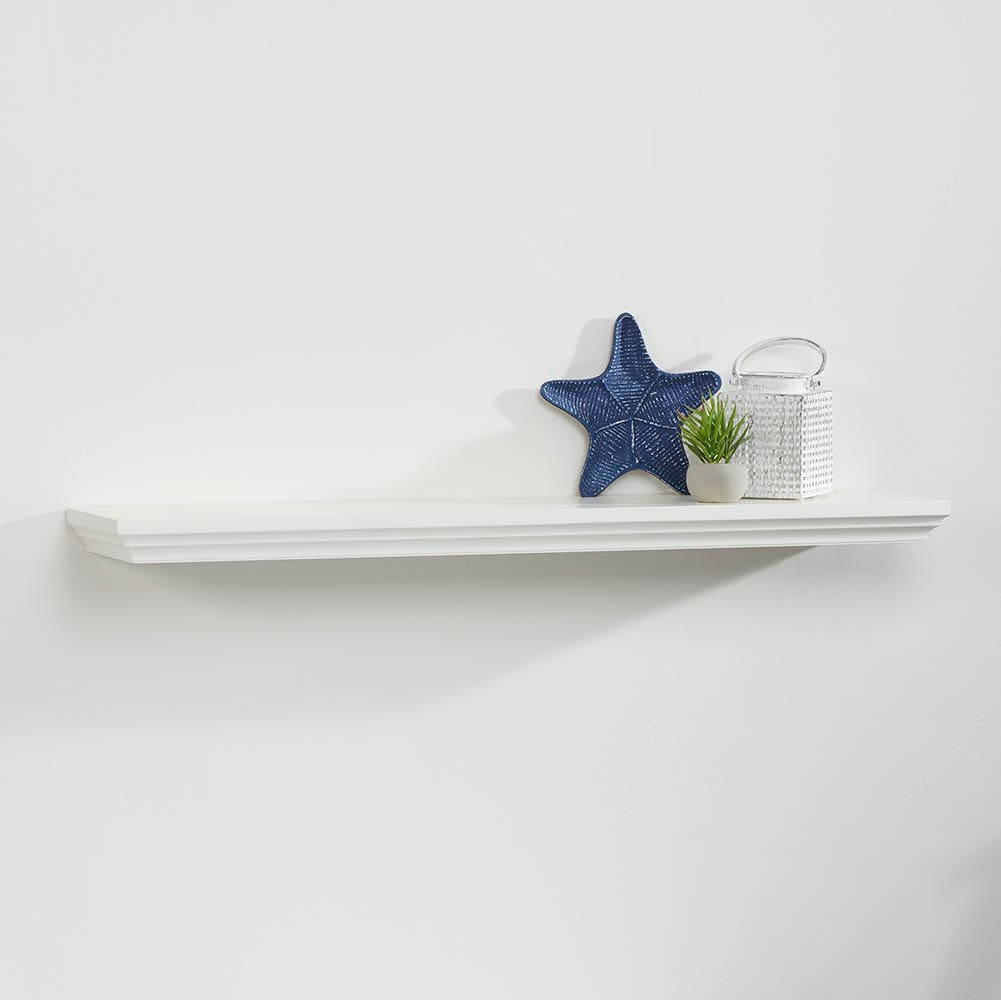 Wallscapes White Wood Floating Shelf 36in L x 8in D at