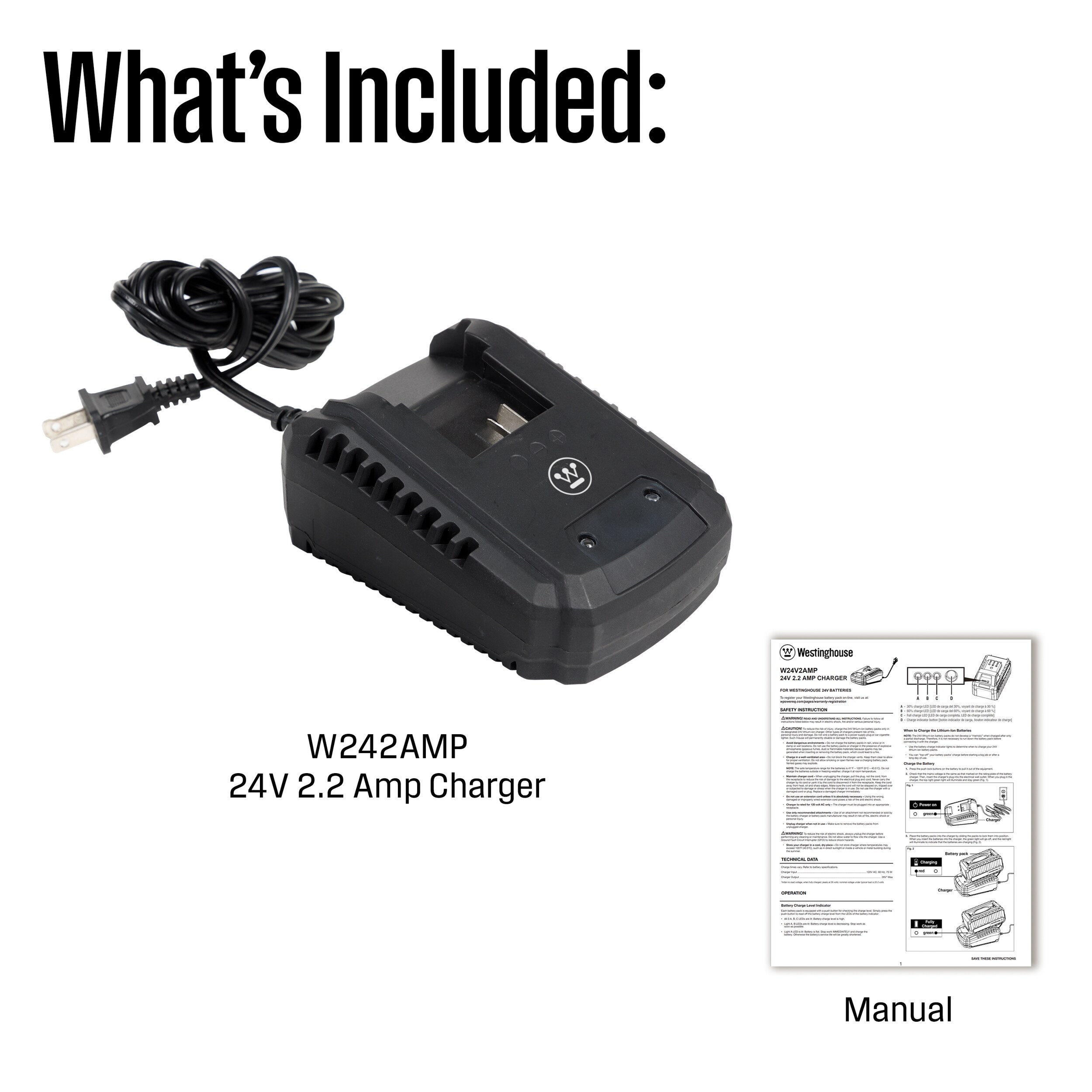 Westinghouse W24V2AMP Cordless-Ope-Batteries - View #3