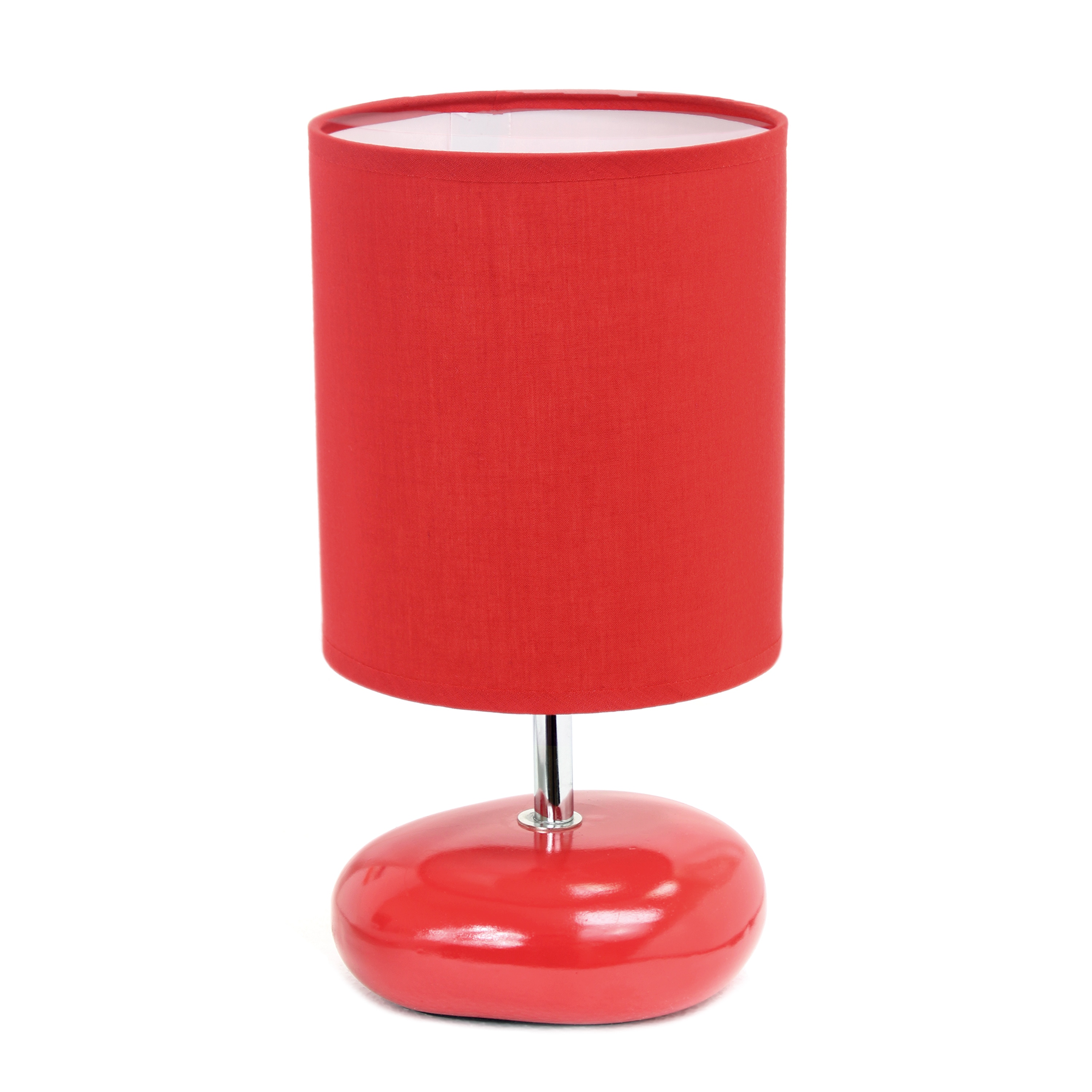 Creekwood Home CWT-2017-RE 10.24-in Red LED Rotary socket Table Lamp with Fabric Shade