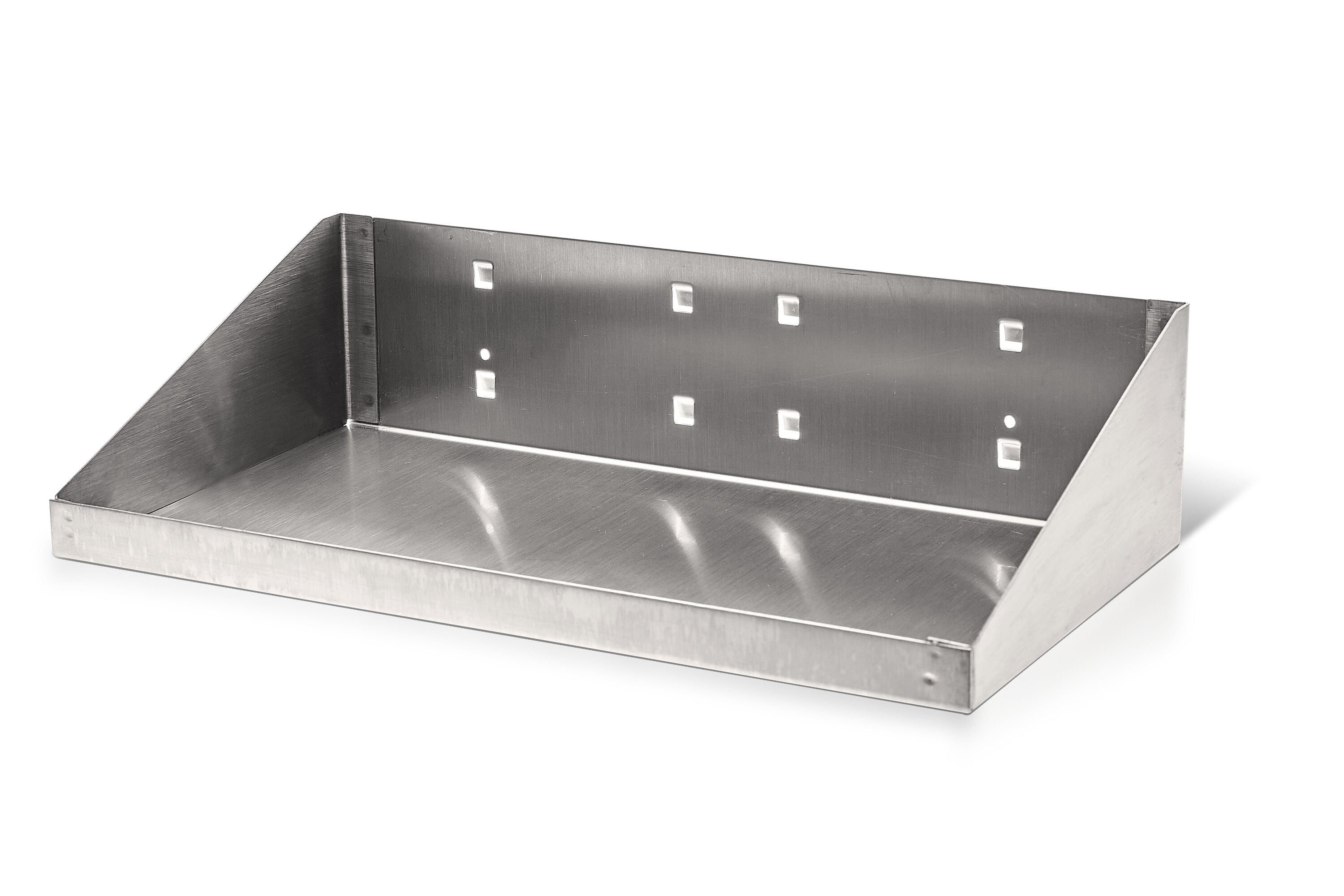 12" x 6" Stainless Steel Pegboard Shelf with Lip