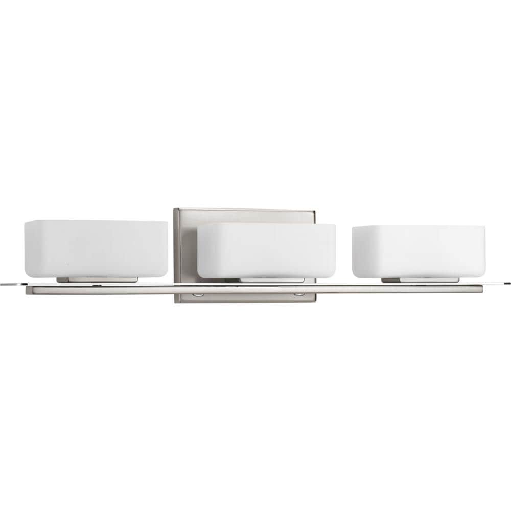 Progress Lighting P2717-09 Rush 3-Light Brushed Nickel Modern/Contemporary Vanity Light