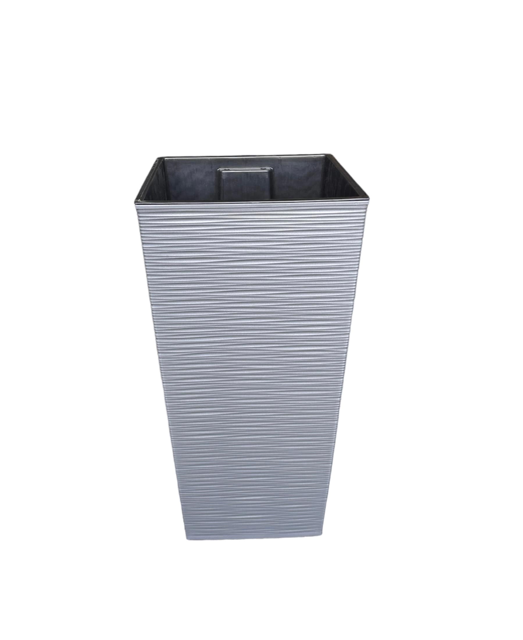 Color and Sabor Mediterano FD30050 11.8-in W x 22.4-in H x Gray Plastic Indoor/Outdoor Planter