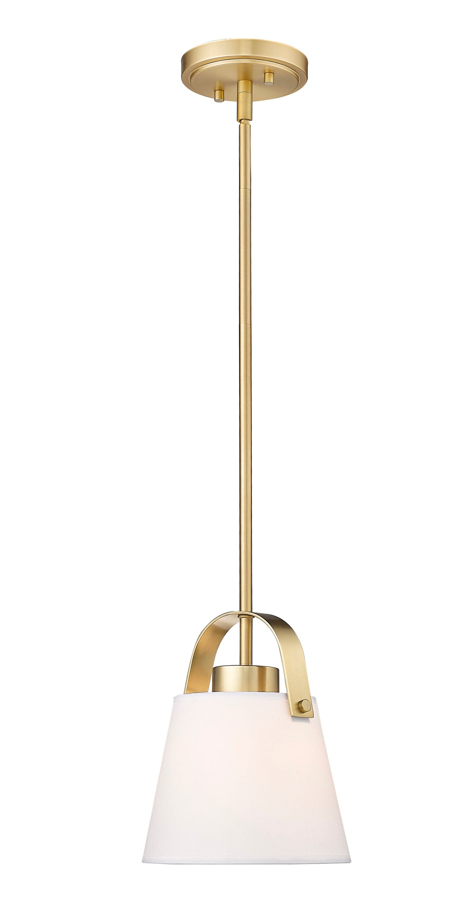 Heritage Brass 8" Pendant Light with Ivory Shade