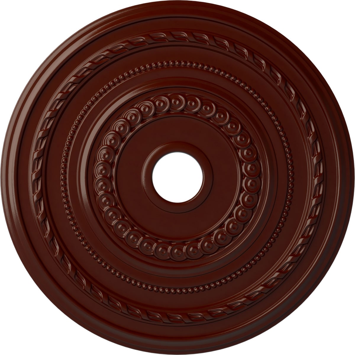 Ekena Millwork CM25COBMF Cole 25.375-in W x 25.375-in L Painted Brushed Mahogany Polyurethane Whole Ceiling Medallion