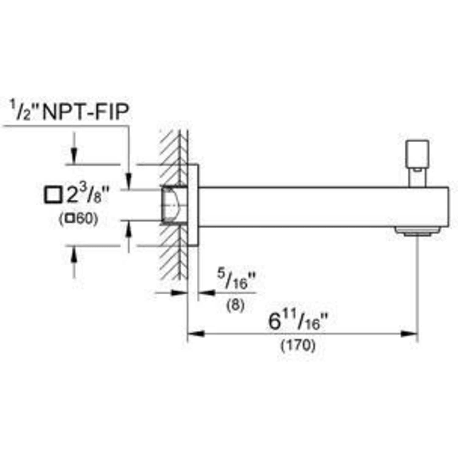 GROHE 13307000 Tub-Spout - View #2