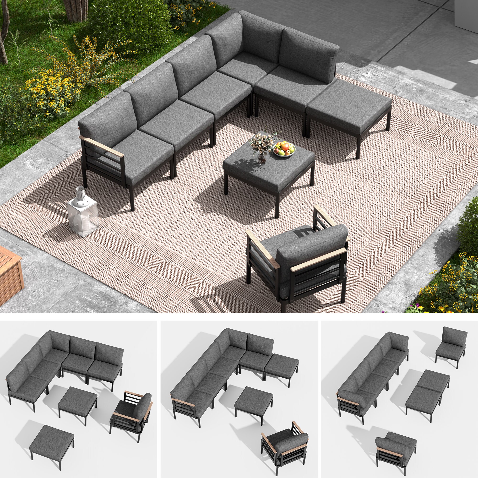 Crestlive Products CL-SF009DGY-8 Patio-Sofas-Daybeds - View #2