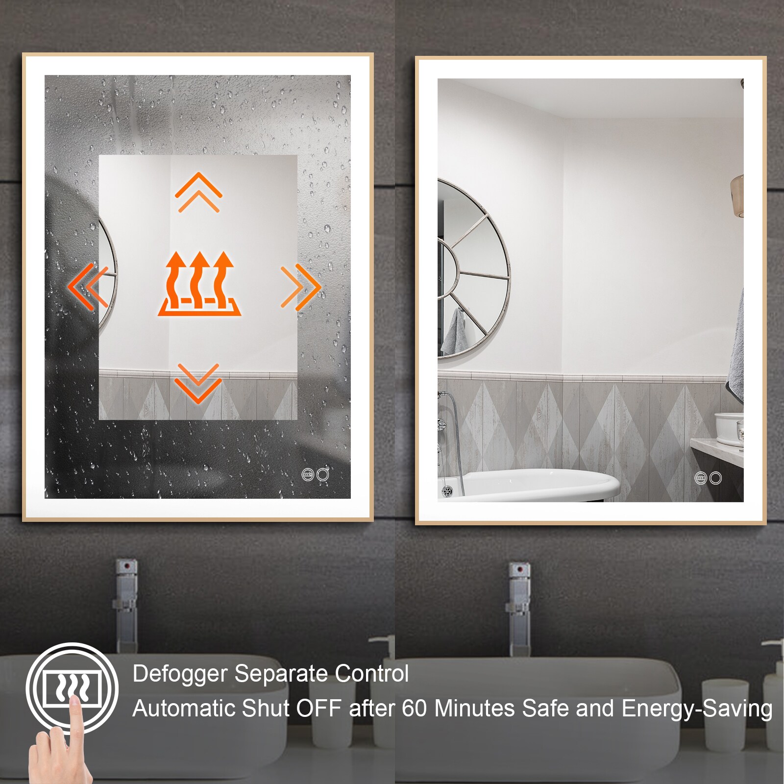 Forclover MRAL-5F2432GD Framed-Bath-Mirrors - View #7