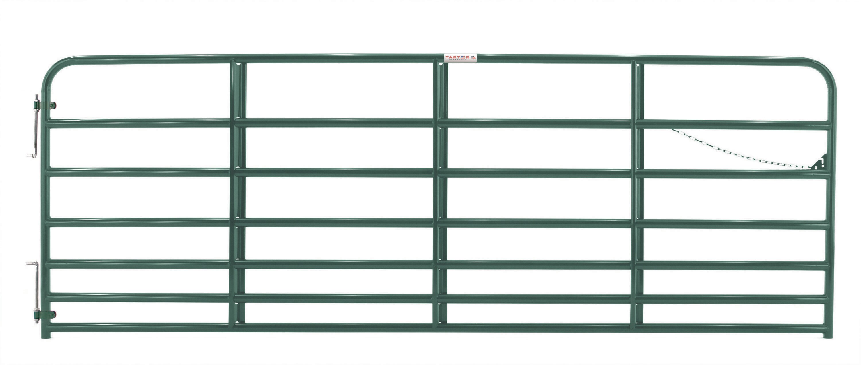 Tarter 4-ft H x 14-ft W Green Powder Over E-coat Steel Farm Corral Fence Gate