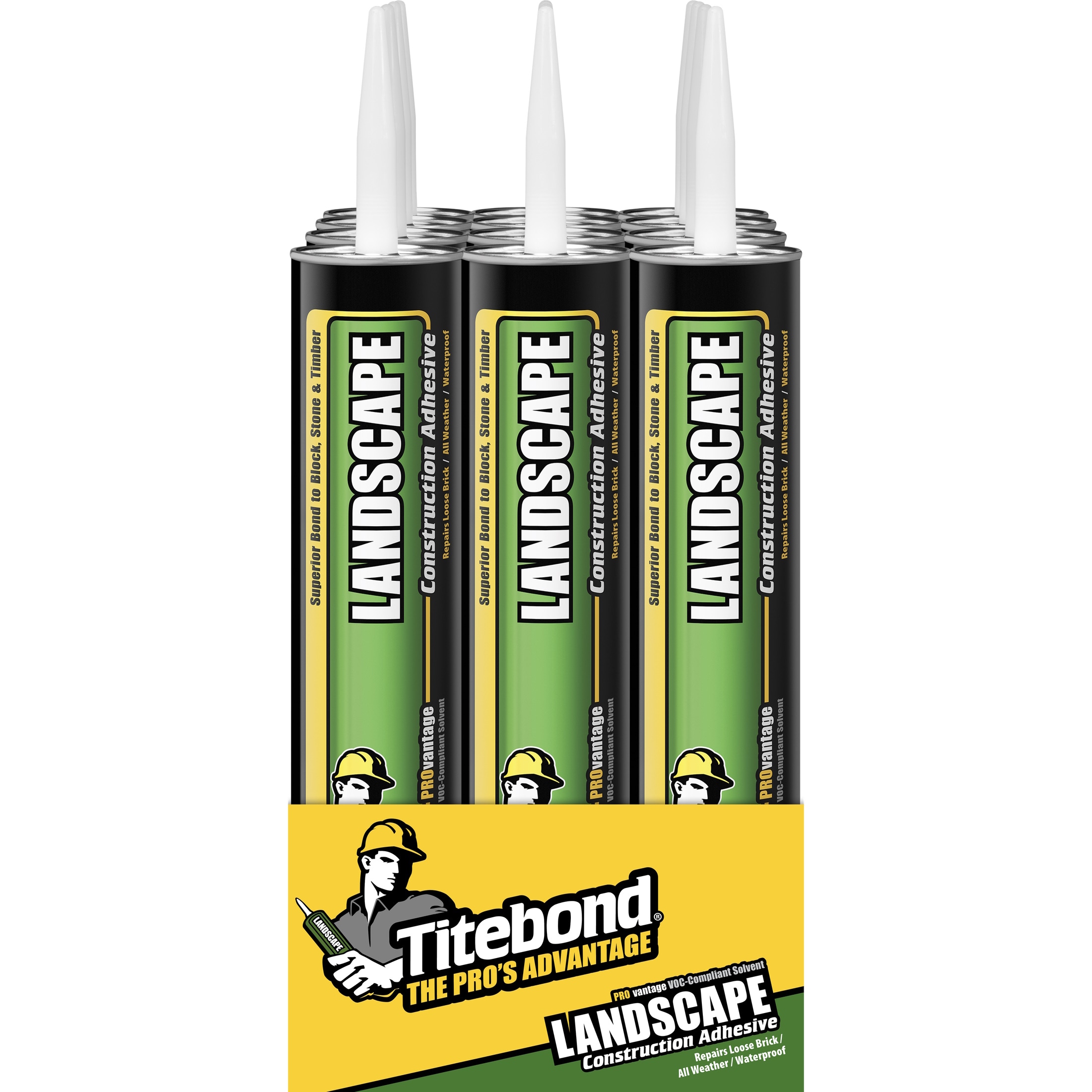 Titebond PROvantage Landscape Polymer based Off white Landscape Exterior Construction Adhesive 28 Fluid Oz 12 Pack 3122 at Lowes