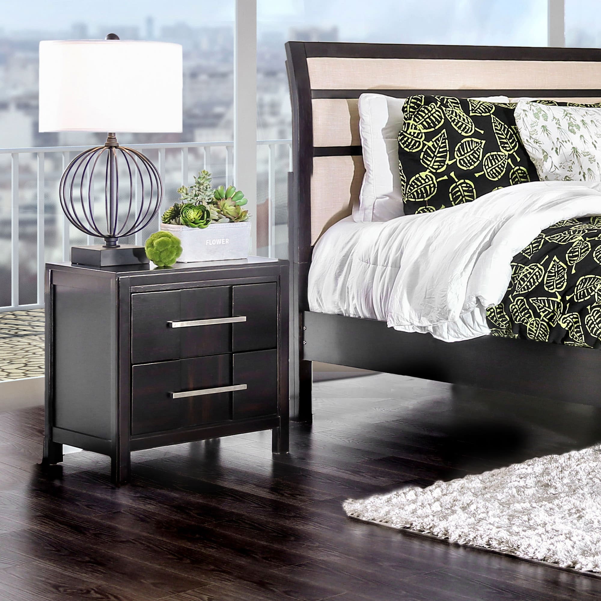 Furniture of America IDF-7580EX-N Anani Espresso Nightstand