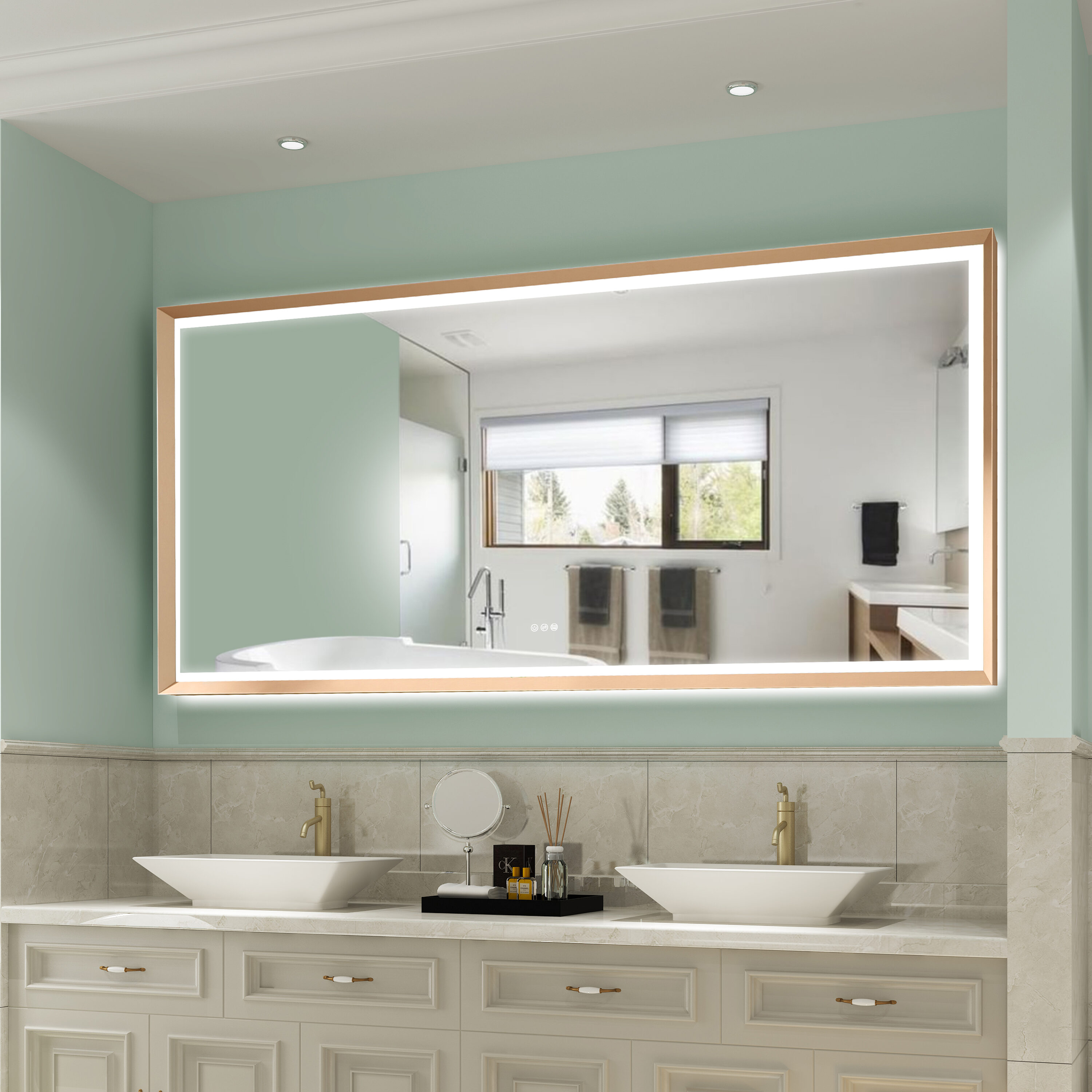 WELLFOR W6FM8440BG Framed-Bath-Mirrors - View #4