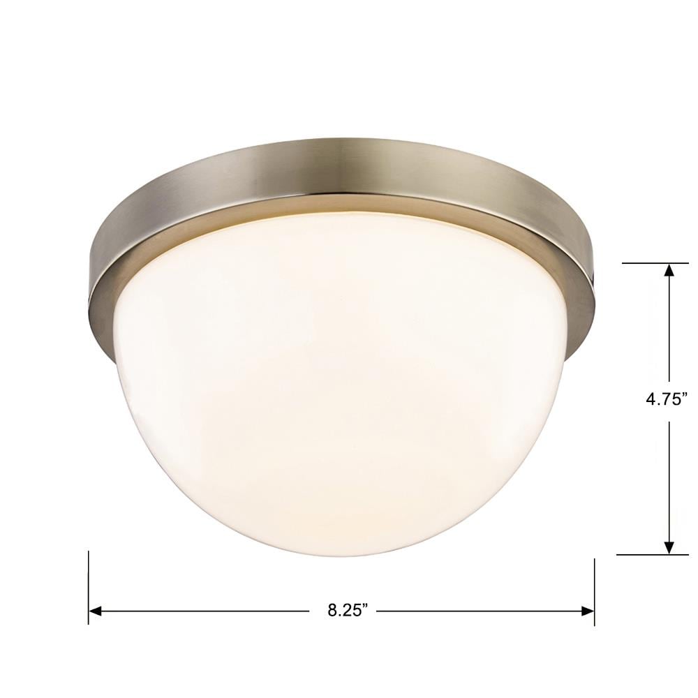 allen + roth Luna 8.25-in Satin Nickel LED Flush Mount Light in the ...