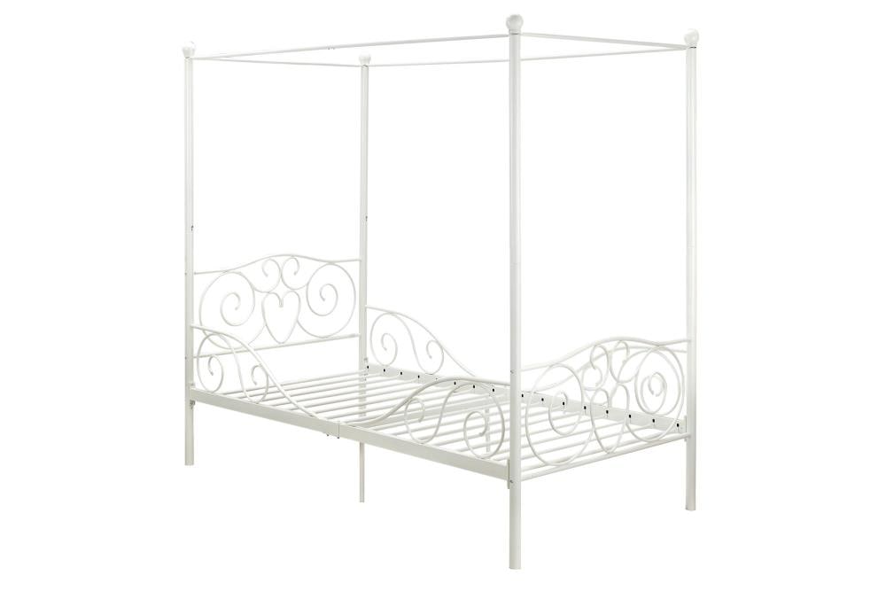 Dhp Capri White Twin Canopy Bed In The, White Twin Canopy Bed Frame