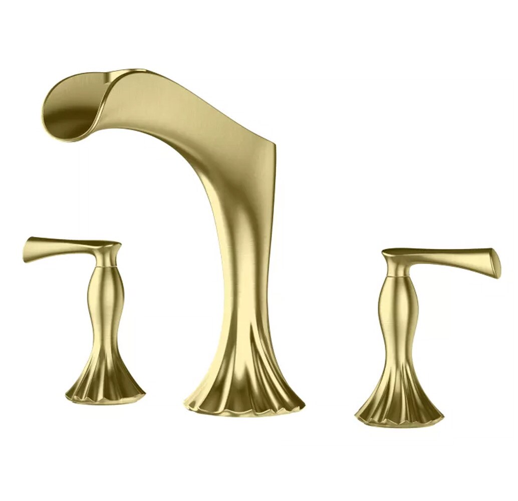 Pfister RT6-5RHBG Rhen Brushed Gold 2-handle Deck-mount Roman Low-arc Bathtub Faucet