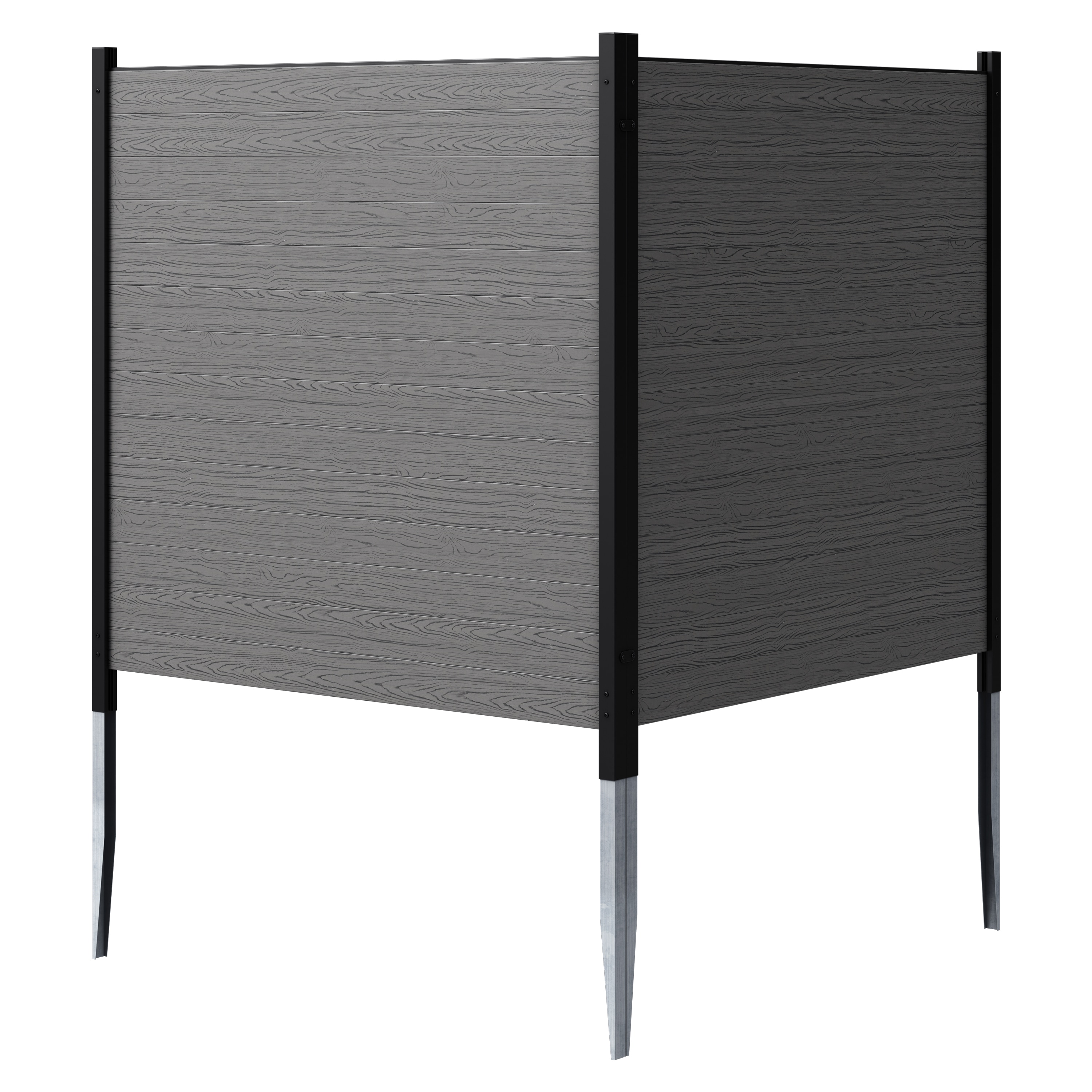 Charcoal Lincoln No Dig 2 Panels 42.0-in W x 42.75-in H Charcoal Vinyl/Polyresin Outdoor Privacy Screen
