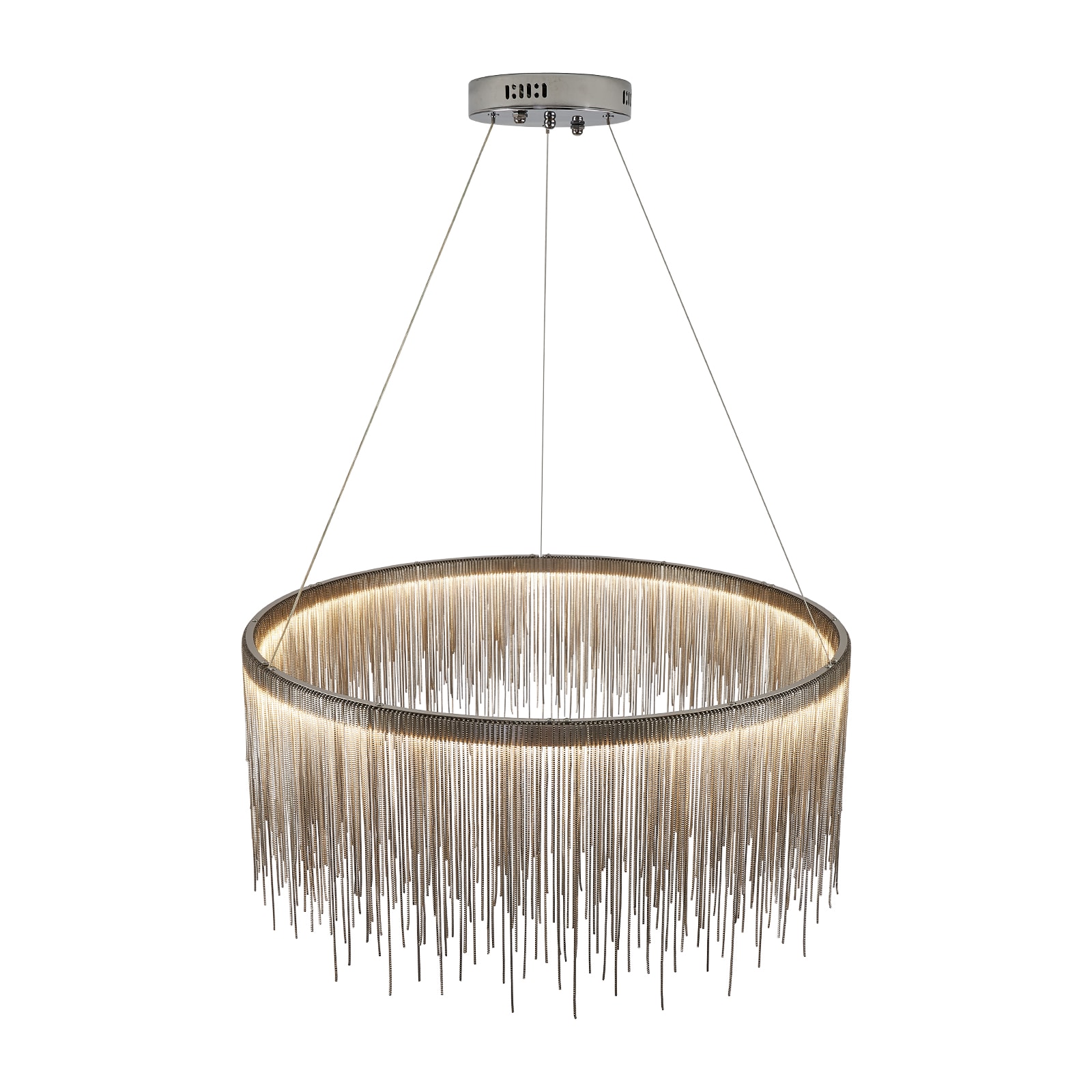 Antoine DCL064 Dining Room Chandelier 1 -Light Gloss Chrome Transitional Integrated LED Crystal For Use in Dining Rooms, Foyers, Kitchens, Living Rooms Chandelier