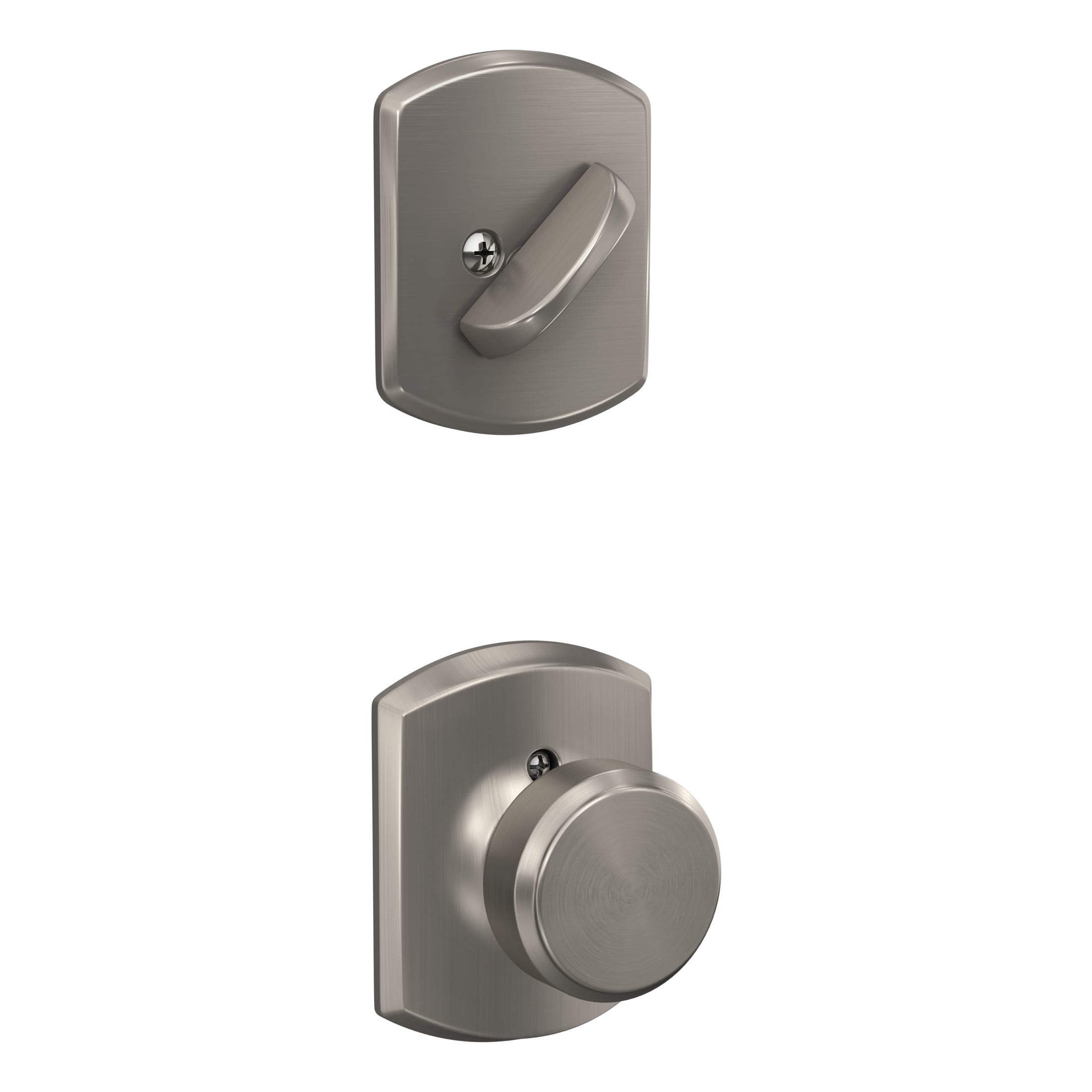 Schlage Bowery Satin Nickel Entry Knobs Grade 1 1-3/8 in. - Total Qty: 1,  Count of: 1 - Fry's Food Stores