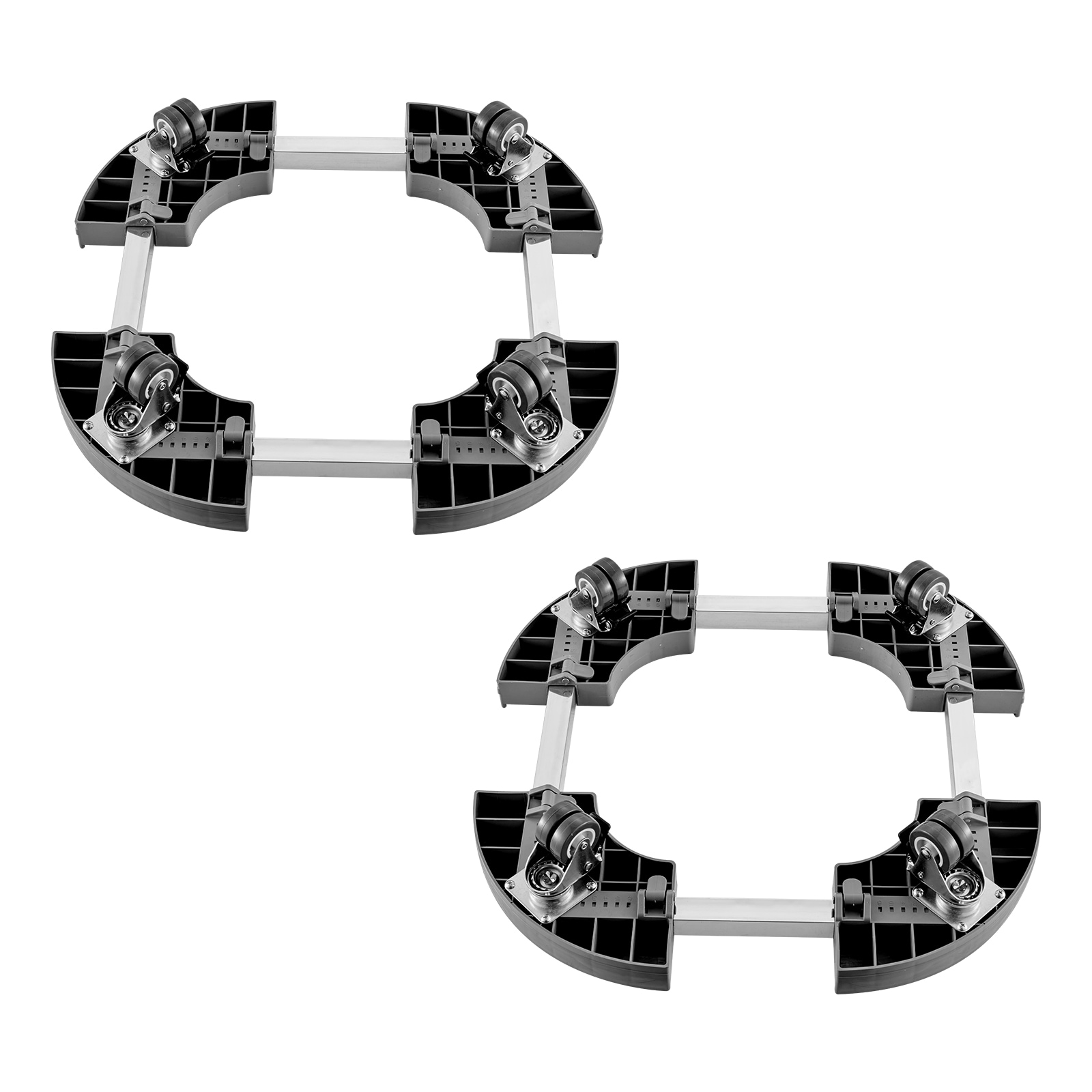 GIVIMO Trash Can Dolly 2-Pack with 4 Lockable Wheels 440-lb Weight Capacity Round Roller Base 15-in to 22.8-in Adjustable Heavy Duty Plant Caddy