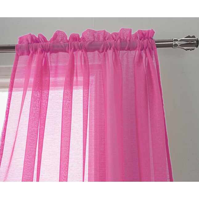 RT Designers Collection 216-in Neon Pink Sheer Rod Pocket Single ...