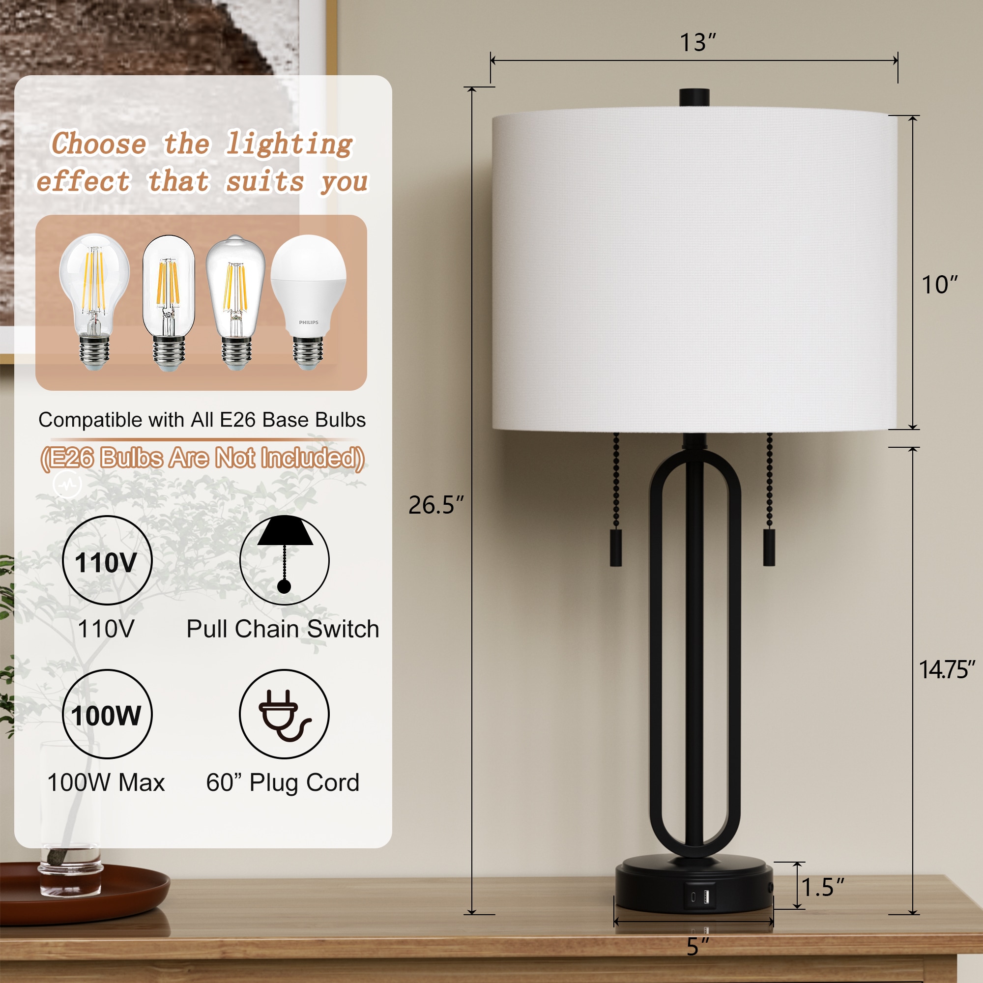 Maxax T238-BK Table-Lamps - View #5