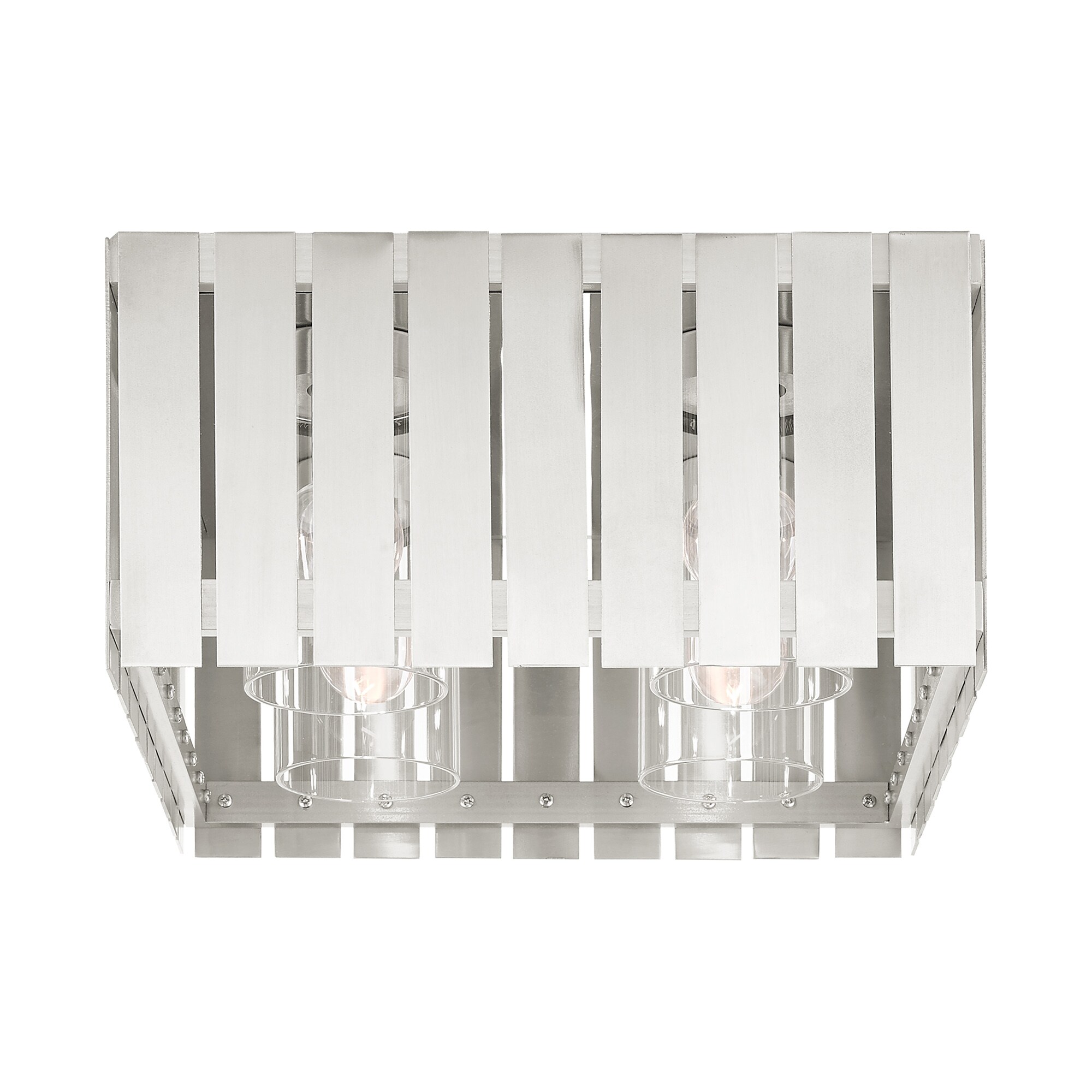 Sheffield Geometric Brushed Nickel 4-Light Indoor/Outdoor Flush Mount