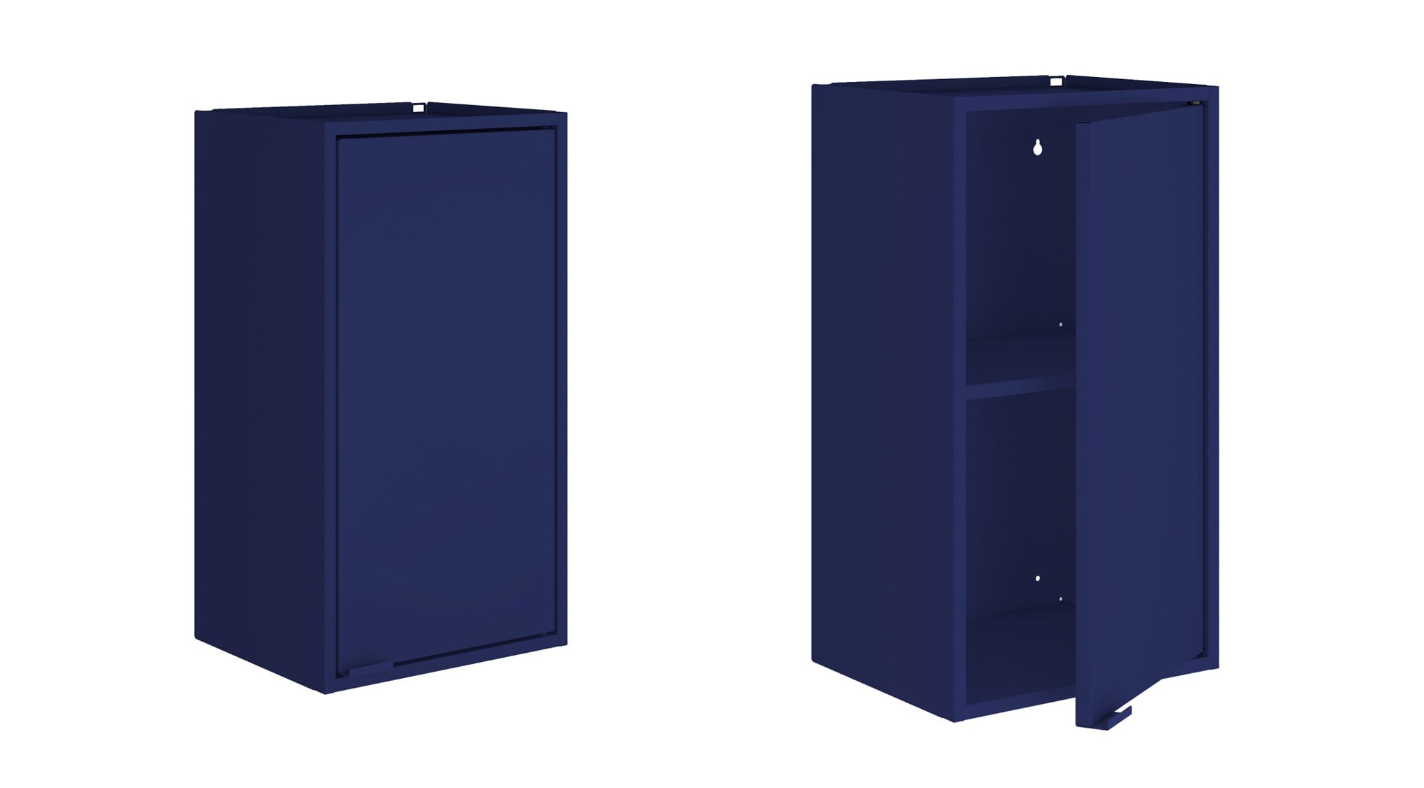Manhattan Comfort 2-14GMC4 13.77-in L x 11.22-in D x 25.19-in H Blue Steel Rectangular Wall cabinet 4 Decorative Shelves
