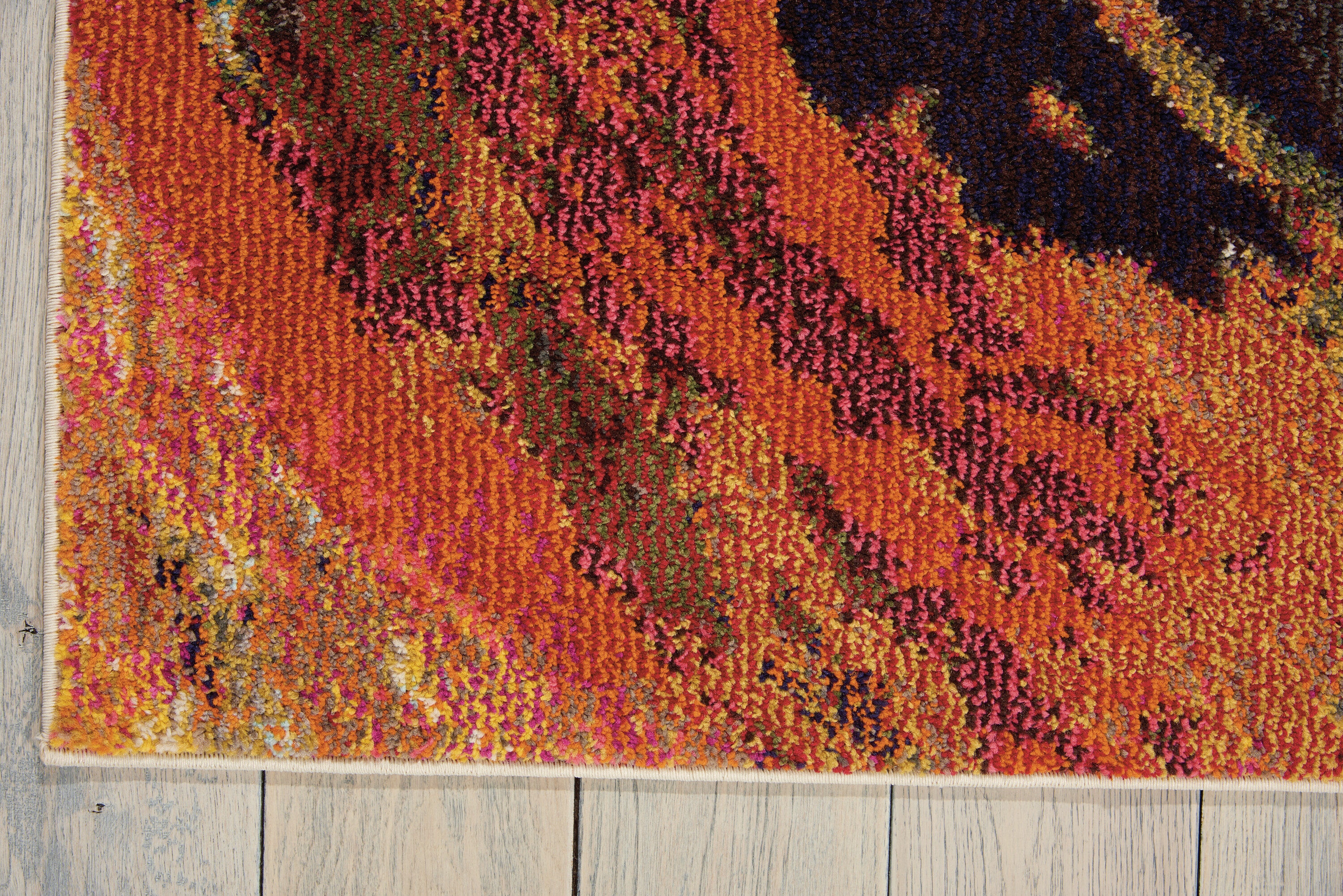 Cosmic Radiance Abstract Red 5' x 7' Synthetic Area Rug