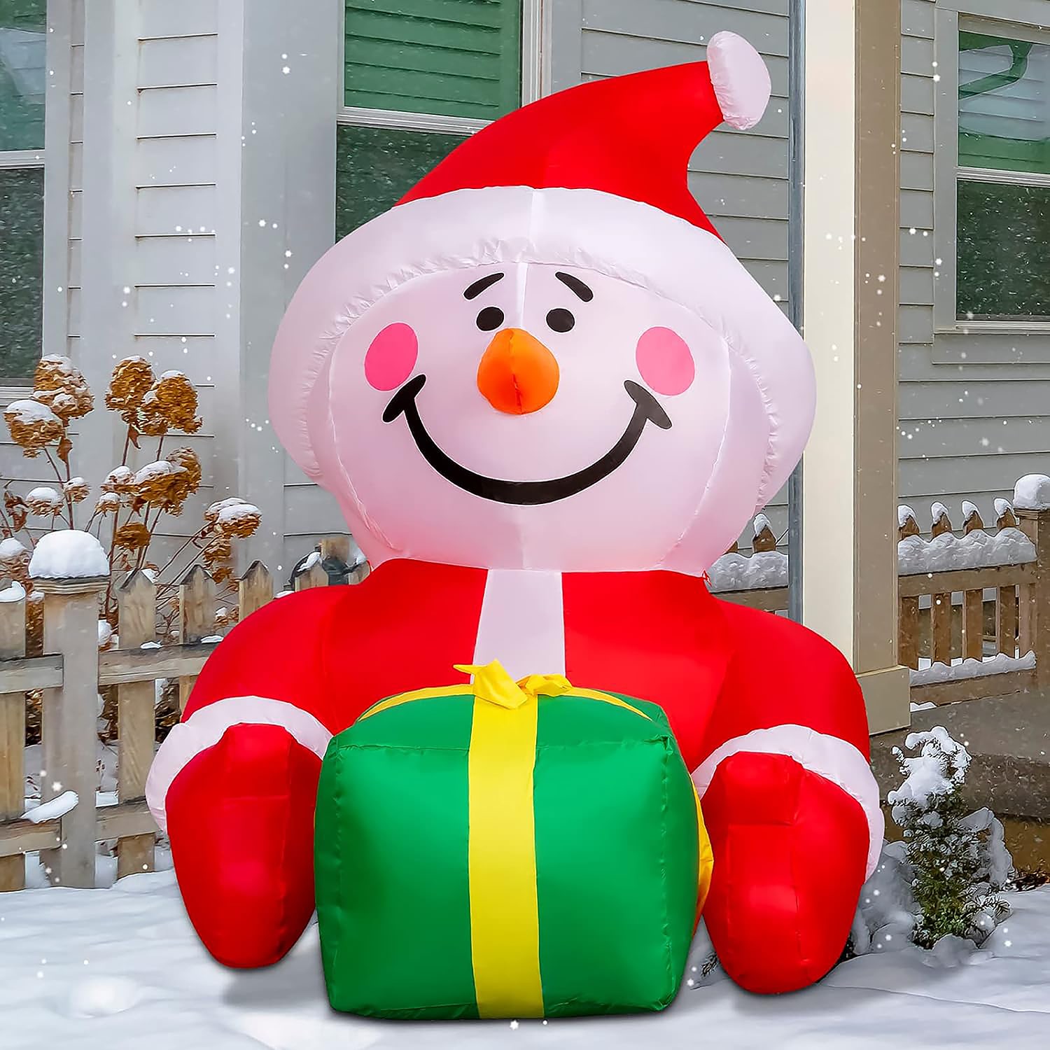 GOOSH 4.4ft Lighted Santa Christmas Inflatable in the Christmas