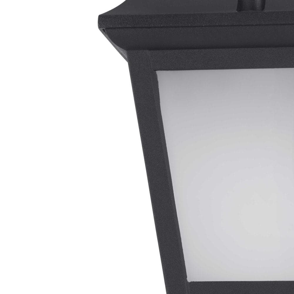Black Die-Cast Aluminum LED Wall Lantern with Frosted Glass