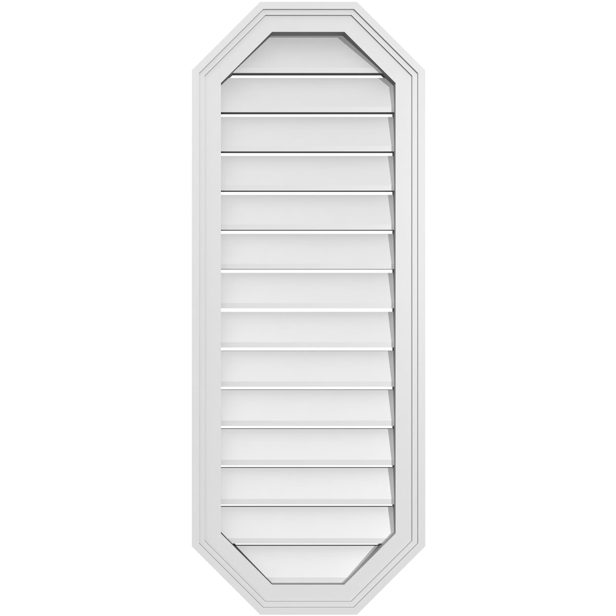 Ekena Millwork GVPOV16X4202SF 16-Inches x 42-Inches Off-white Octagon PVC Gable Louver Vent