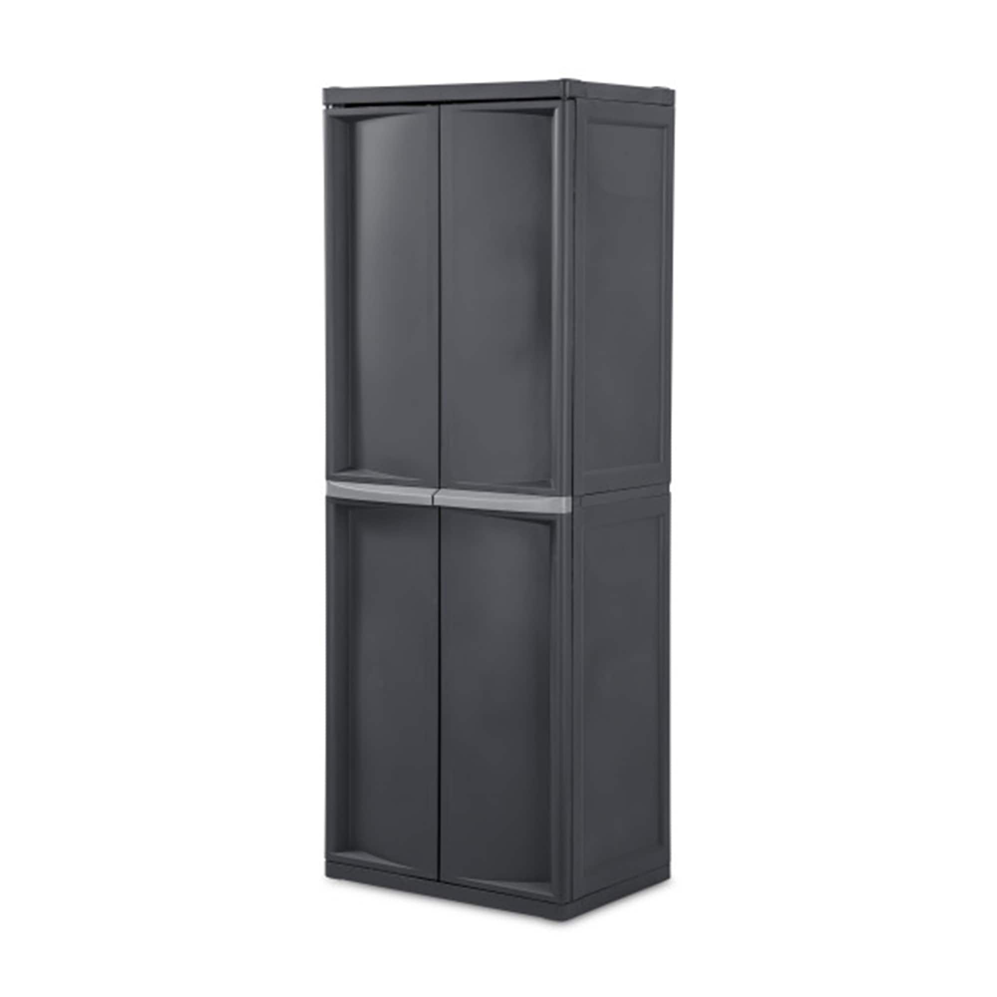 Sterilite 81730 25.6-Inches W x 18.9-Inches H Plastic Gray Freestanding Utility Storage Cabinet