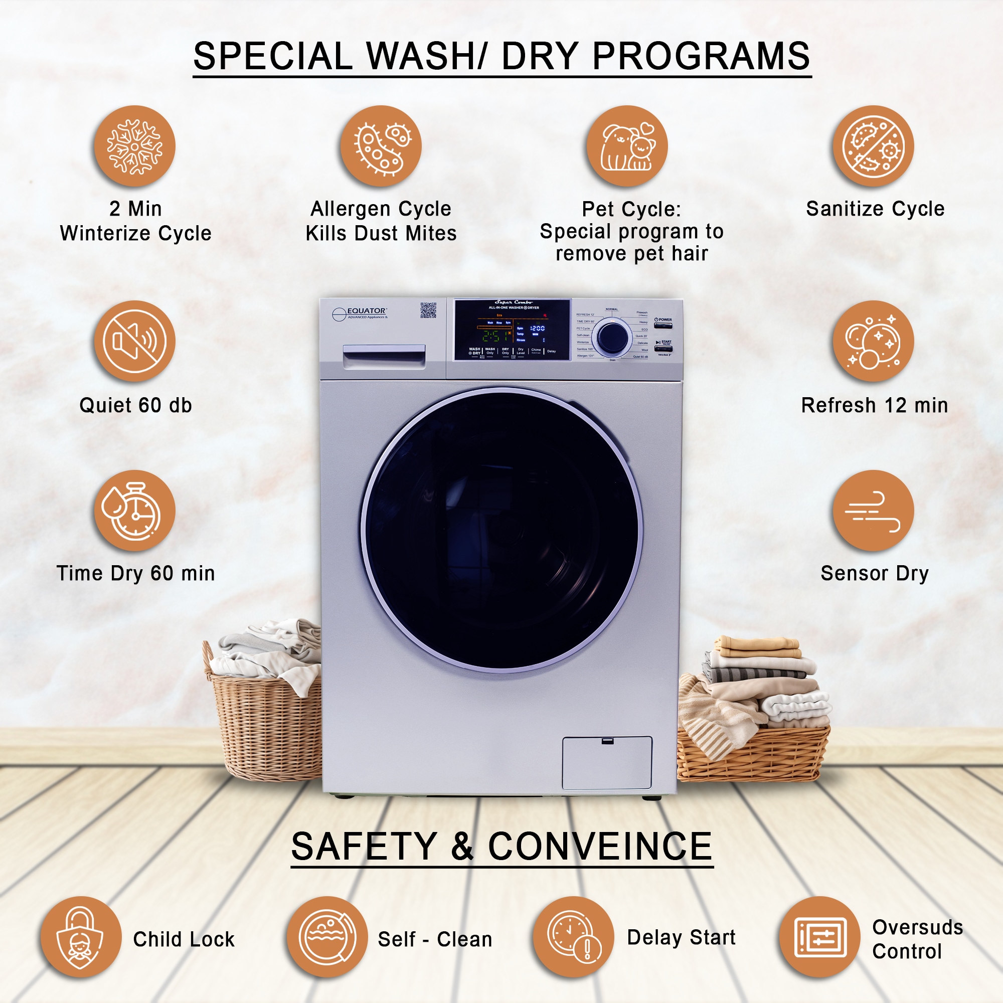 Equator Advanced Appliances EZ 4800 V SILVER Combination-Washers-Dryers - View #12