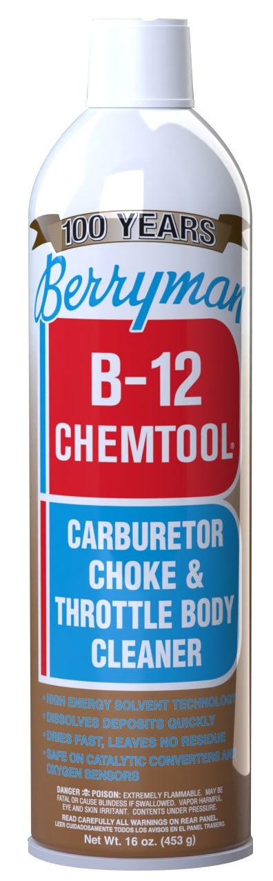 Berryman Products 0117 B-12 Chemtool Carburetor, Choke and Throttle Body  Cleaner with Extension Tube [Not VOC Compliant in Some States], 16-Ounce  Aerosol (12 units) 