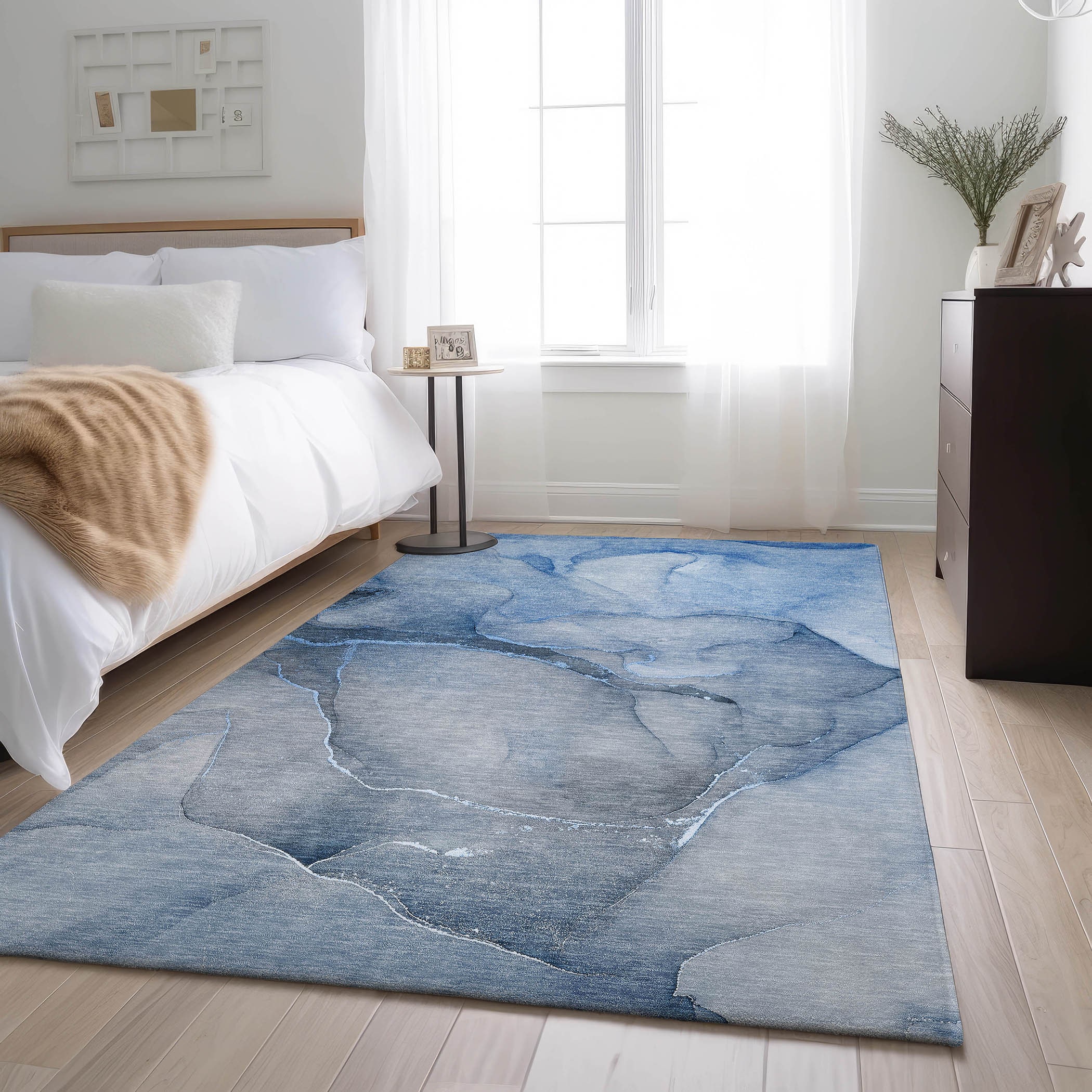 Addison Rugs AMF510BU20X30 Mayfield AMF510BU 2 x 3 (ft) Loomed Polyester Blue Rectangular Indoor Abstract Machine washable Area rug