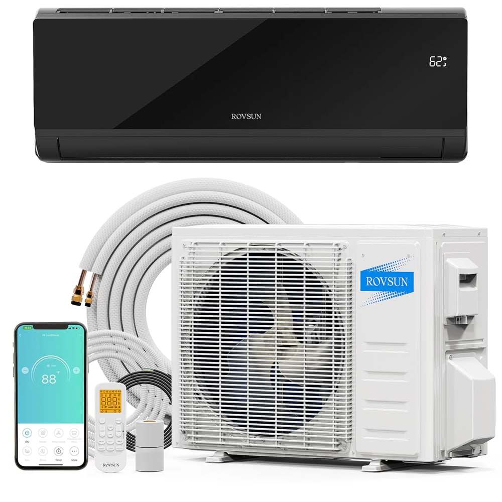 Rovsun LO1G46000920+921 1 zone 9000-BTU Ductless Mini Split Air Conditioner Heat Pump Included with 115-Volt