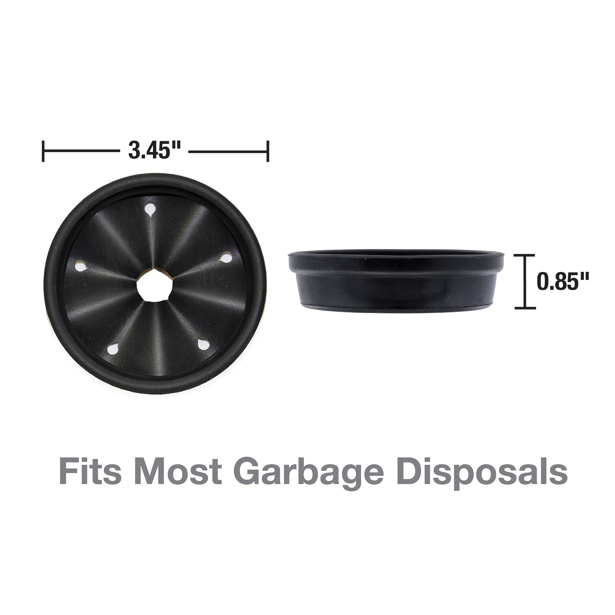 Danco 3.38-in Black Rubber Garbage Disposal Splash Guard in the 