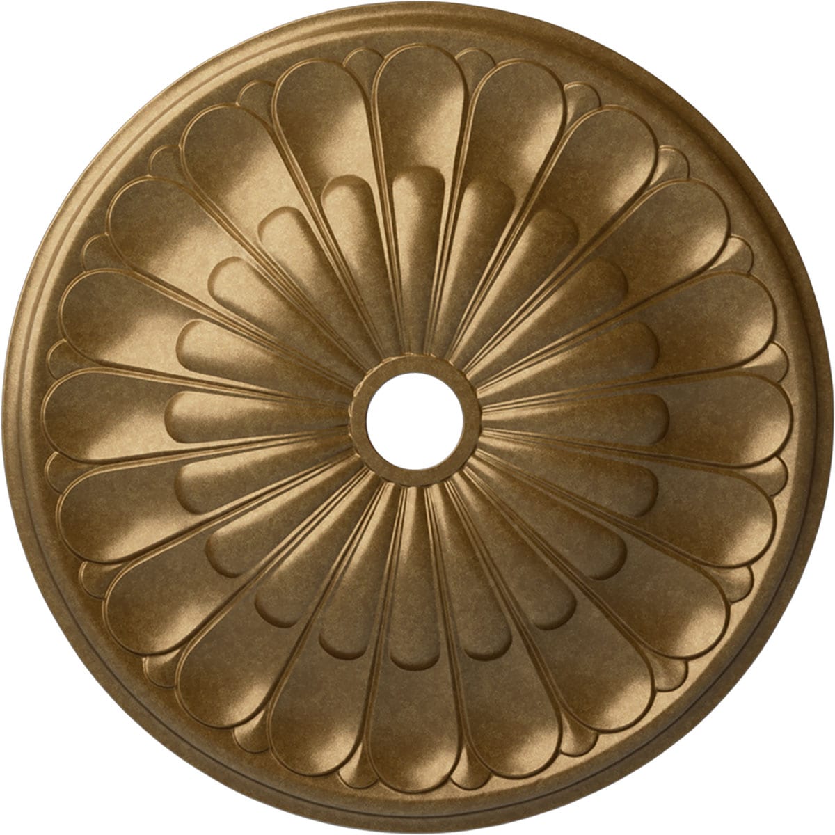 Ekena Millwork CM31GOPAS Gorleen 31.625-in W x 31.625-in L Painted Pale Gold Polyurethane Whole Ceiling Medallion