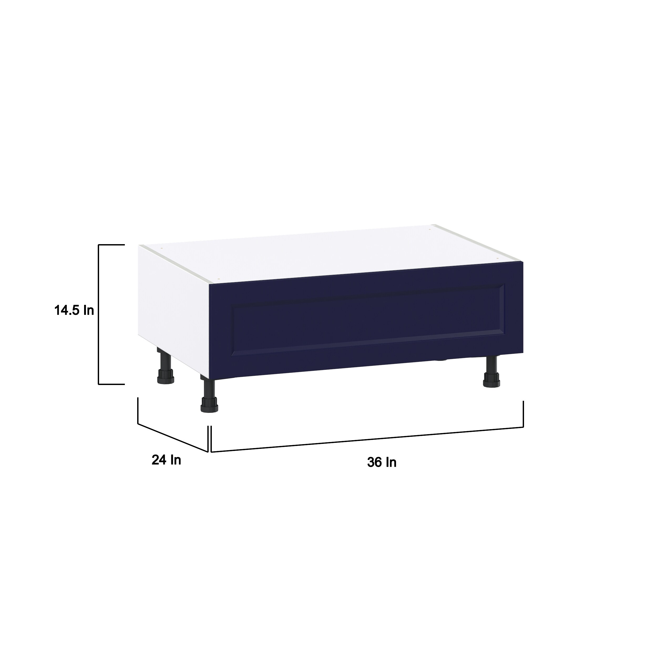 Hugo&Borg Lorette 36-in W x 14.5-in H x 24-in D Navy Blue 1-Drawer Base Fully Assembled Cabinet