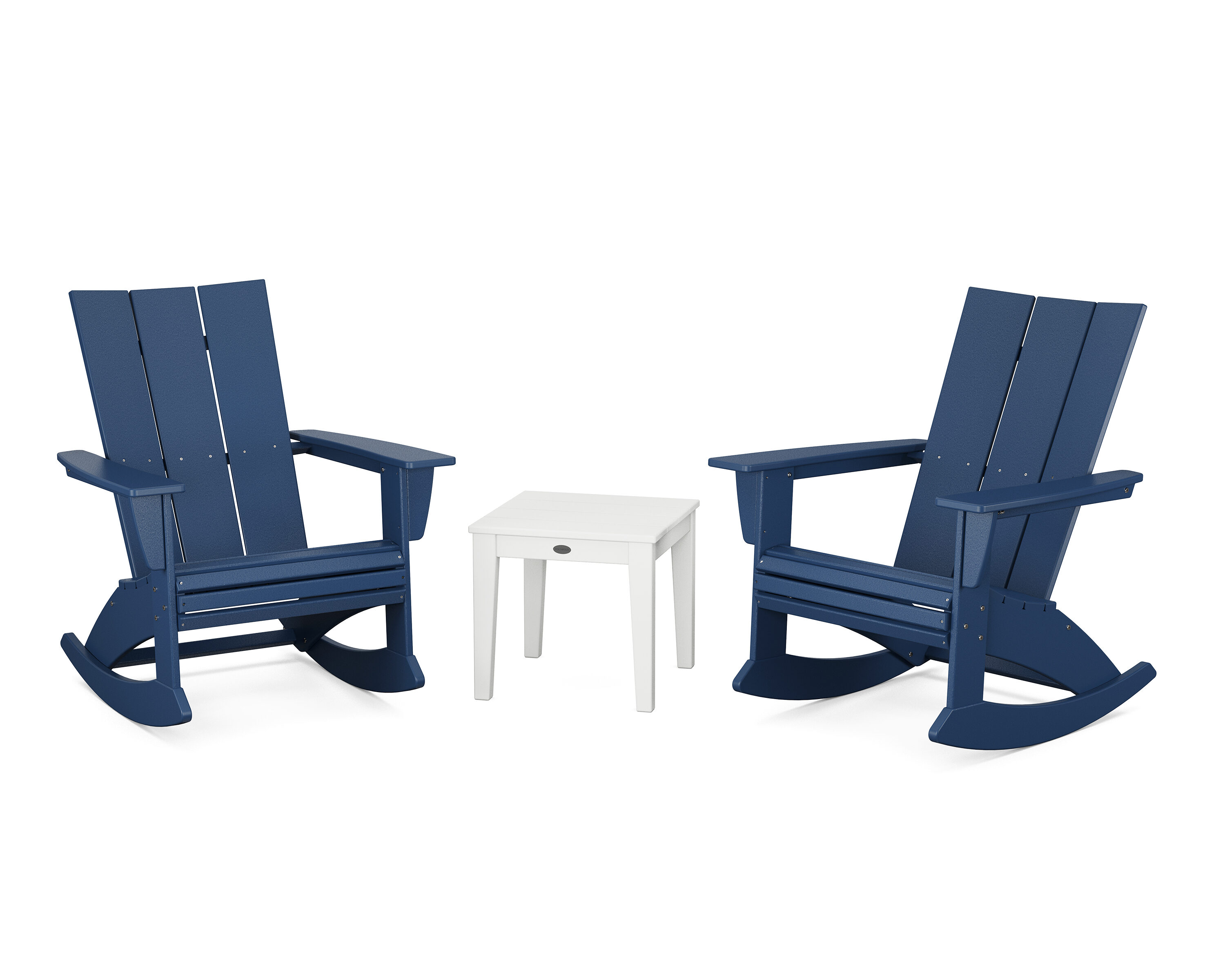 POLYWOOD PWS2205-1-11371 Modern Adirondack 3 -Piece Patio Conversation Set