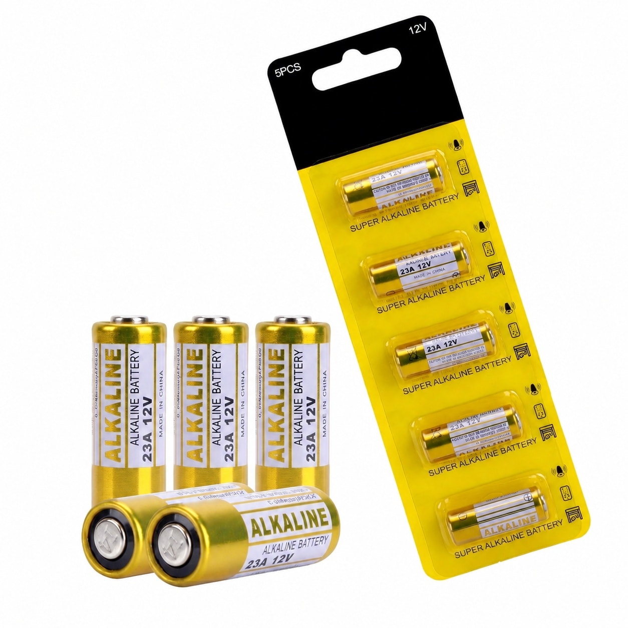Justincity  23A 12 Volt power cell Pack Long Lasting Power for Doorbells Remote Controls and Small Electronic Devices 5 Pack