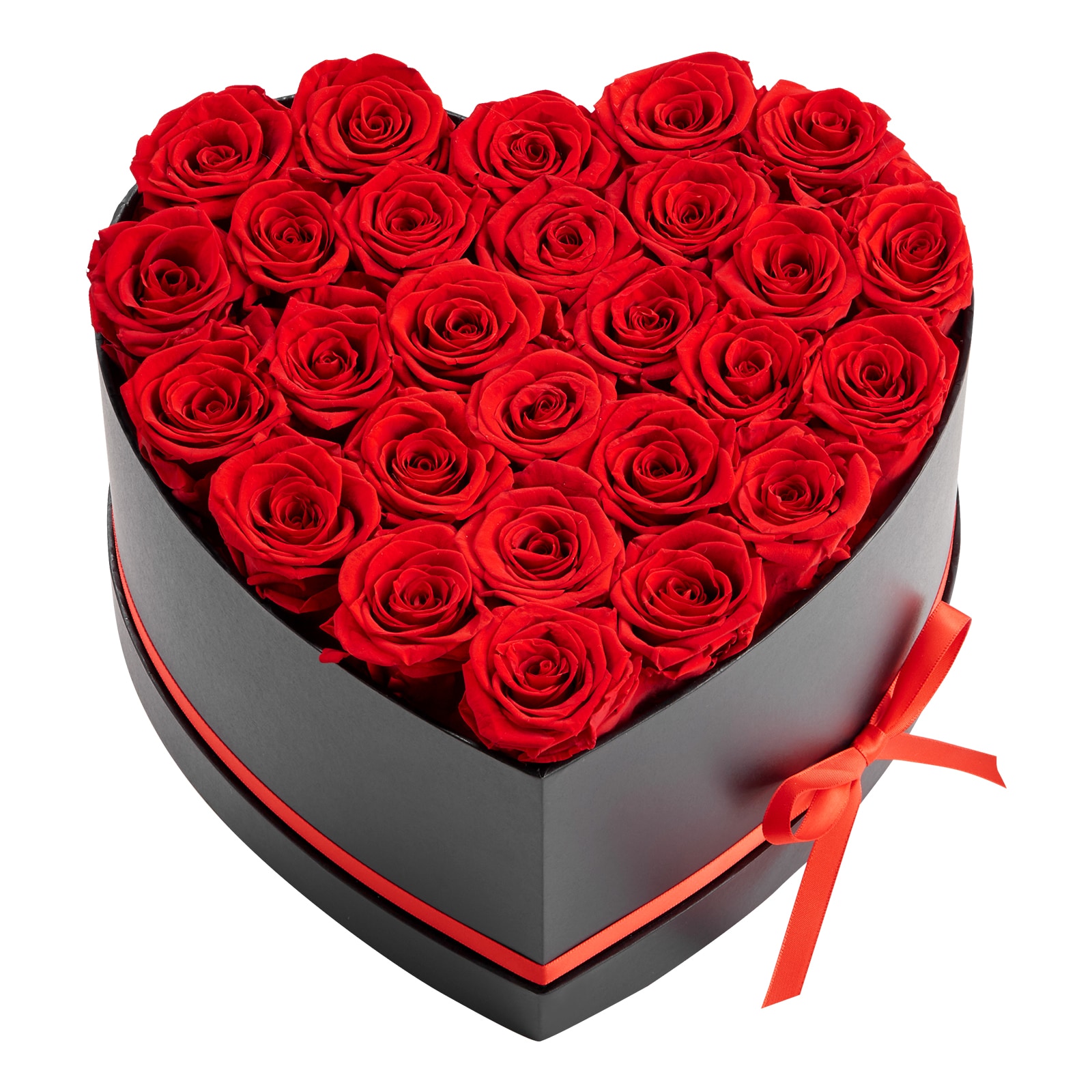 Mecale 27-Count Preserved Roses in Heart Shape Gift Box for Valentines ...