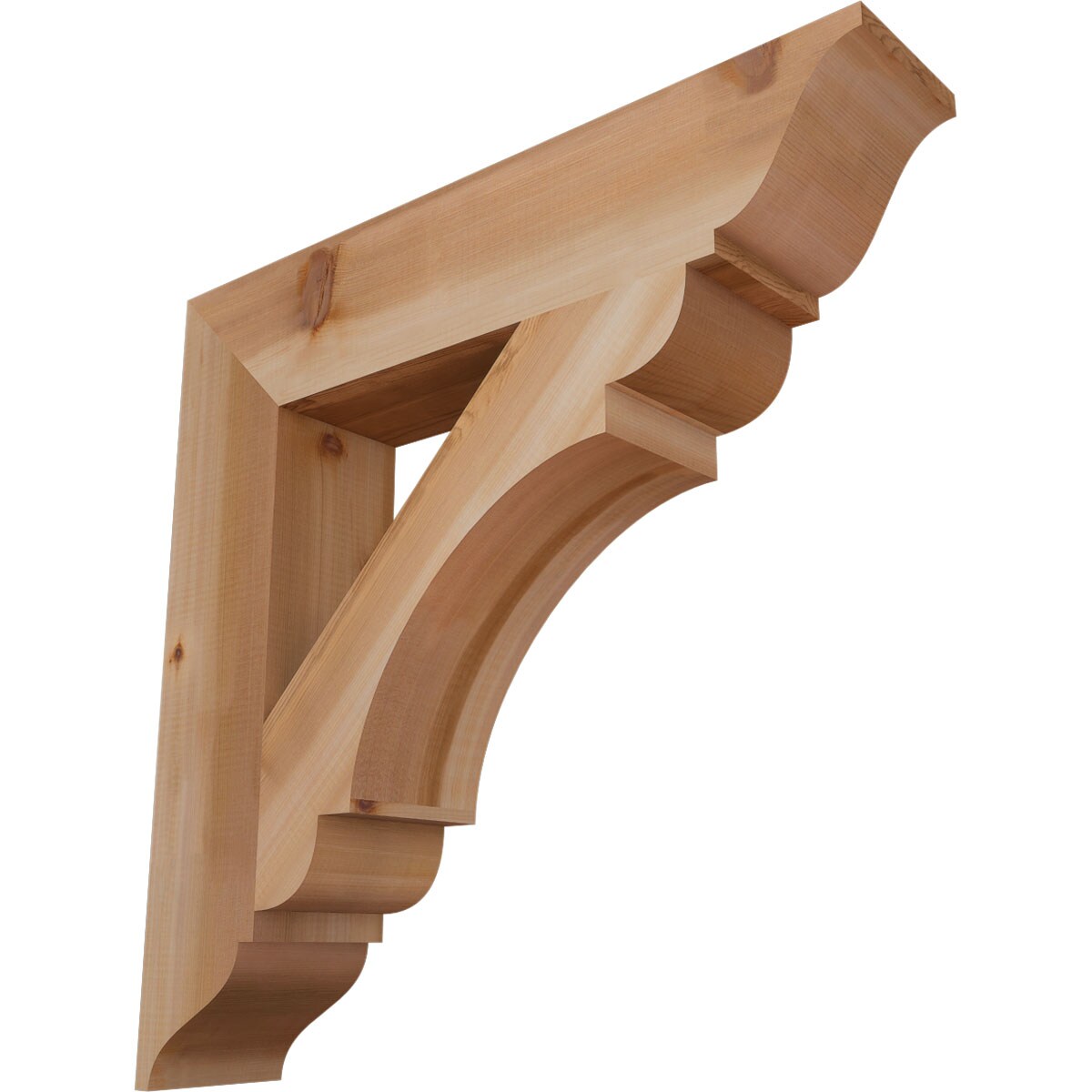 Ekena Millwork BKT06X30X30OLY01SWR Olympic traditional smooth 5-1/2-in x 30-in x 30-in Western red cedar Brown Wood Standard bracket