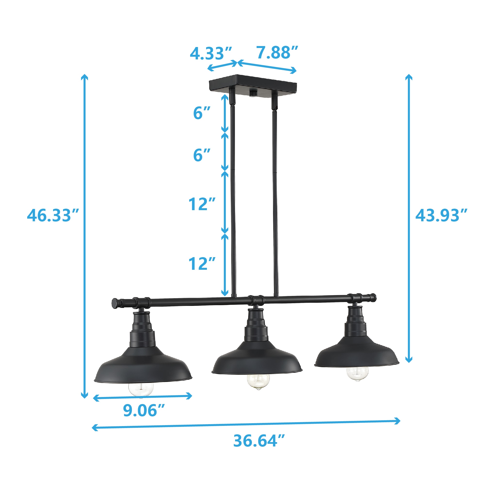 WELLFOR TTC78183BK Pendant-Lights - View #9