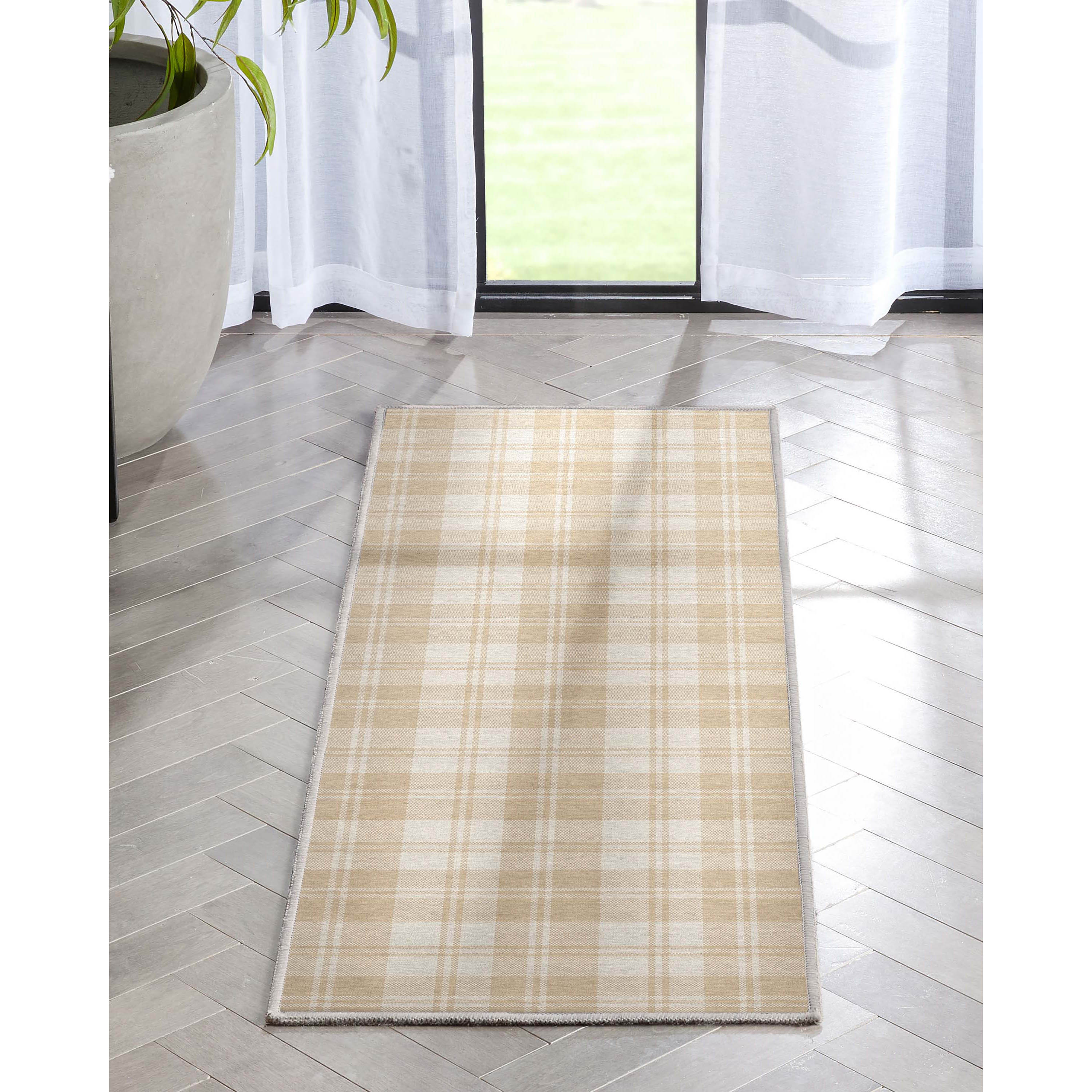 Well Woven W-PLD-01F-2S Apollo 2 x 5 (ft) Flatweave Polyester Beige Brown Rectangular Indoor Geometric Mid-Century Modern Runner rug