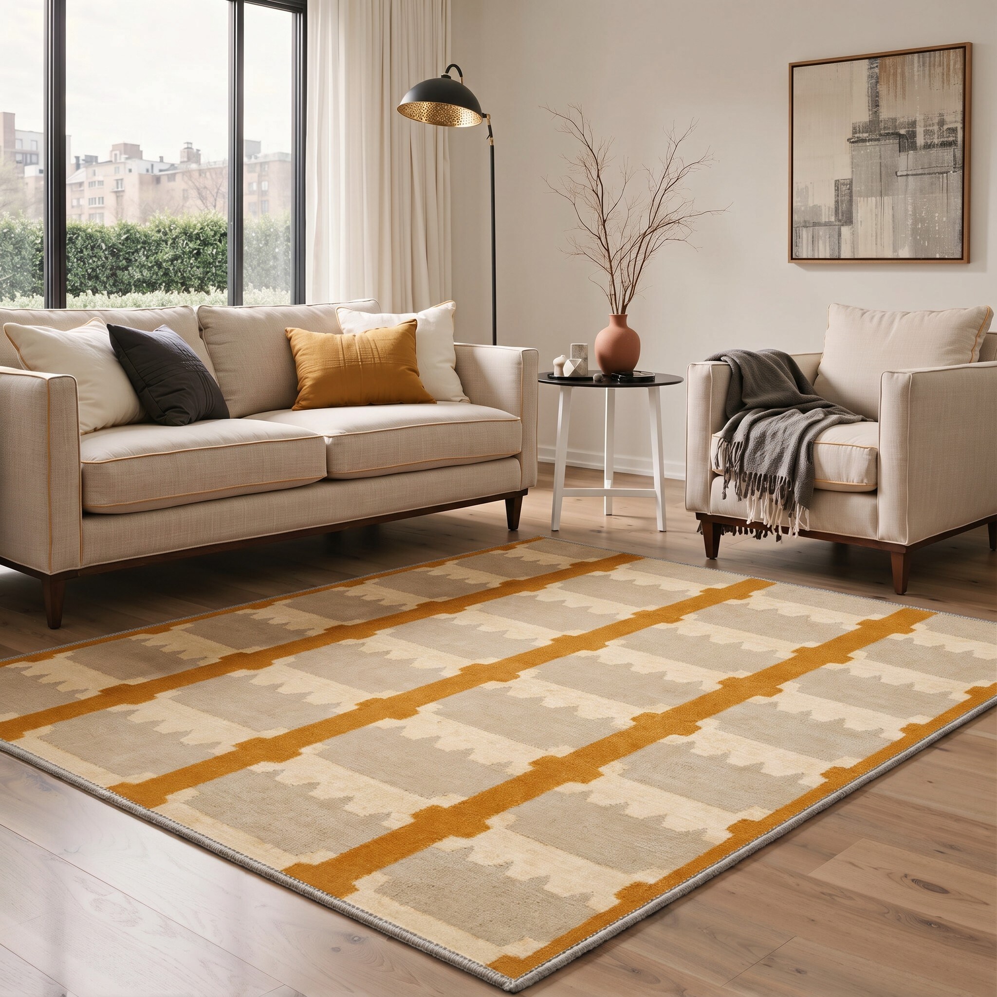BAVNI ARC00048-SAFFRON-4X6 rugs - View #3