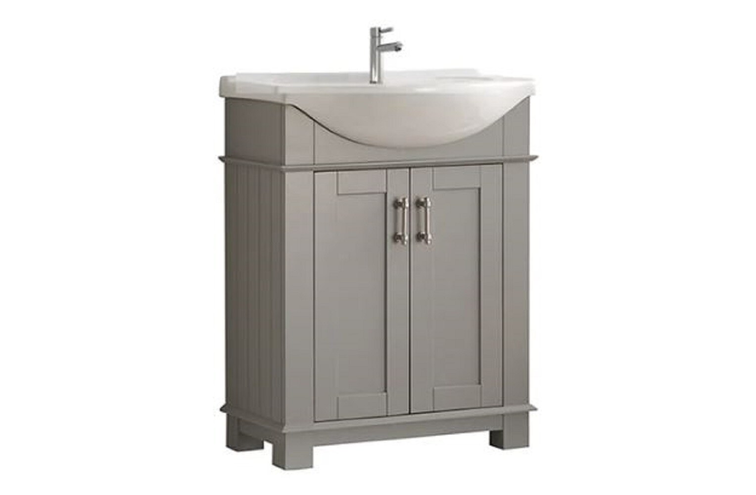 Hartford 30" Gray Freestanding Traditional Bathroom Vanity with Ceramic Sink